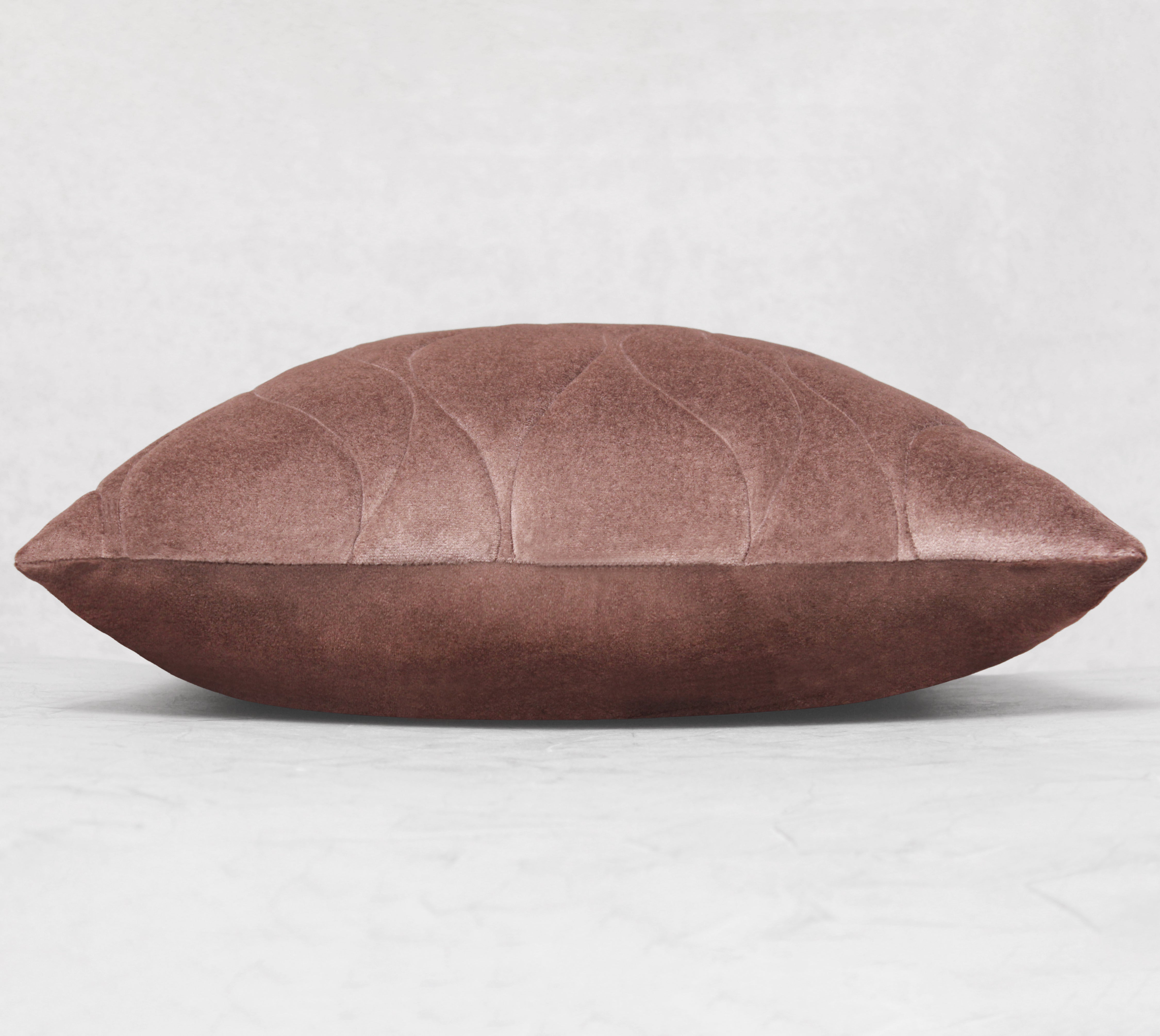 JASPER Taupe Quilted Velvet Cushion Cover