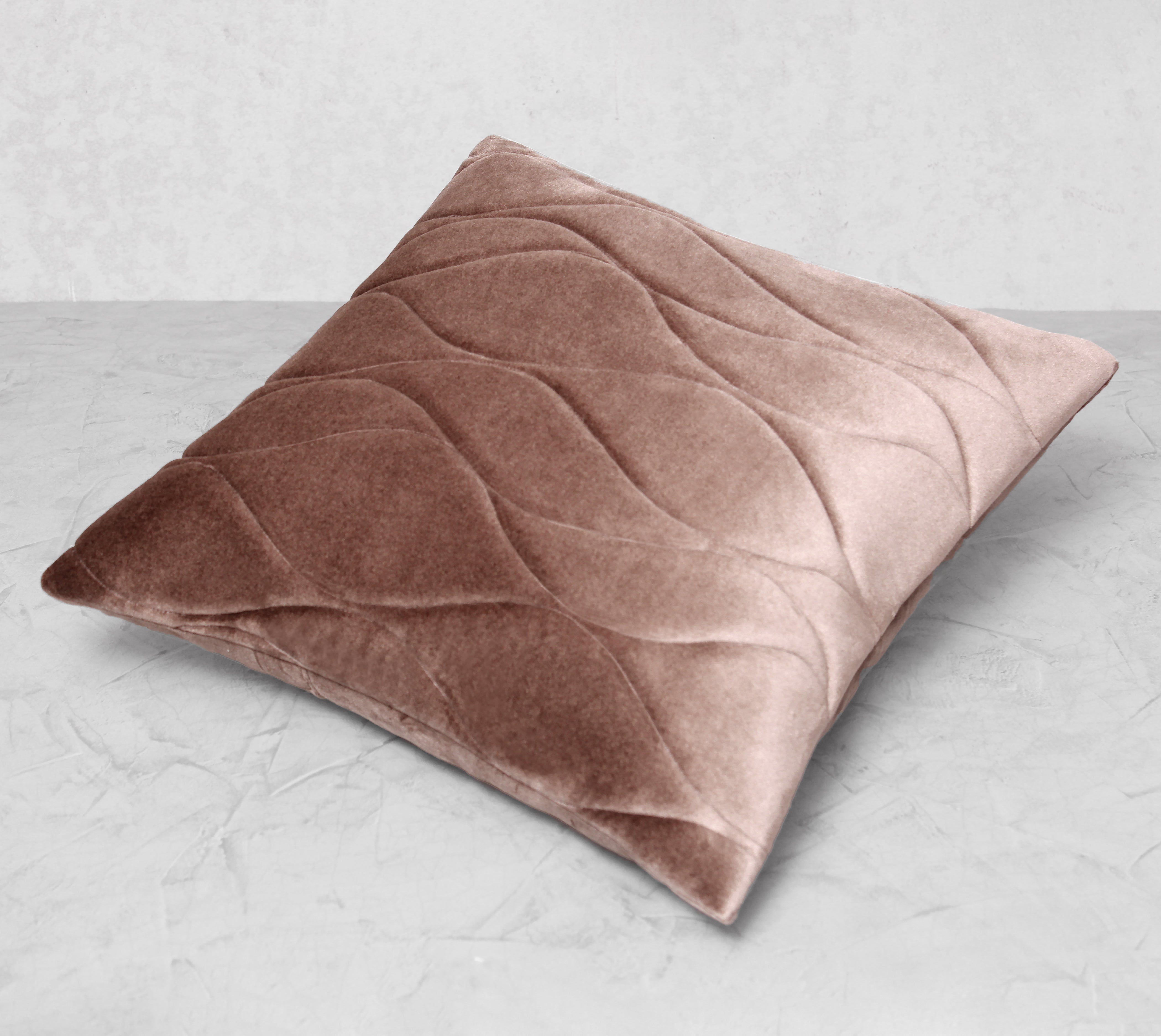 JASPER Taupe Quilted Velvet Cushion Cover