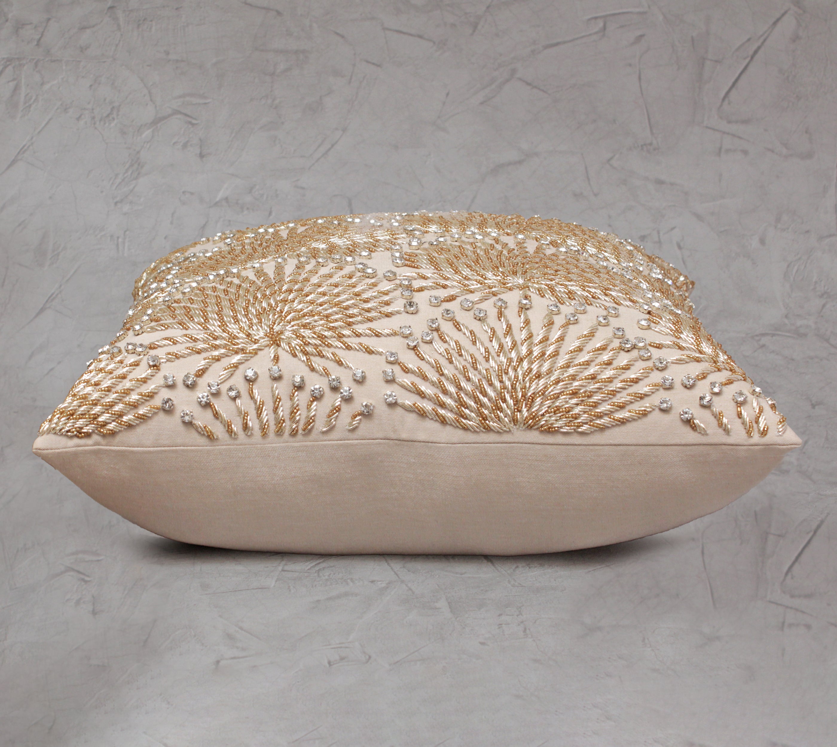 CLAMOR Light beige Cotton Cushion Cover