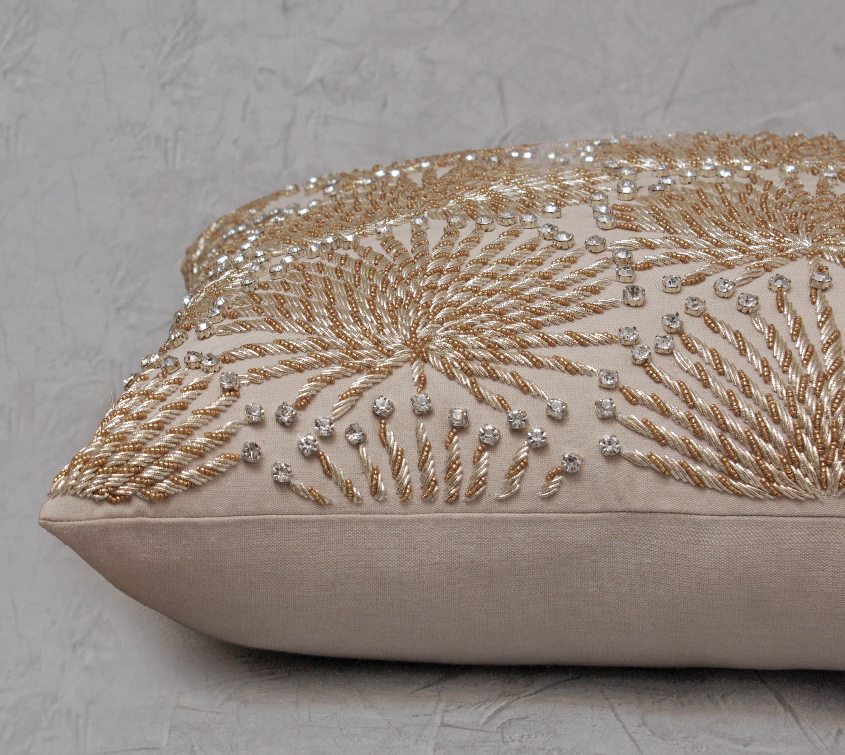 CLAMOR Light beige Cotton Cushion Cover