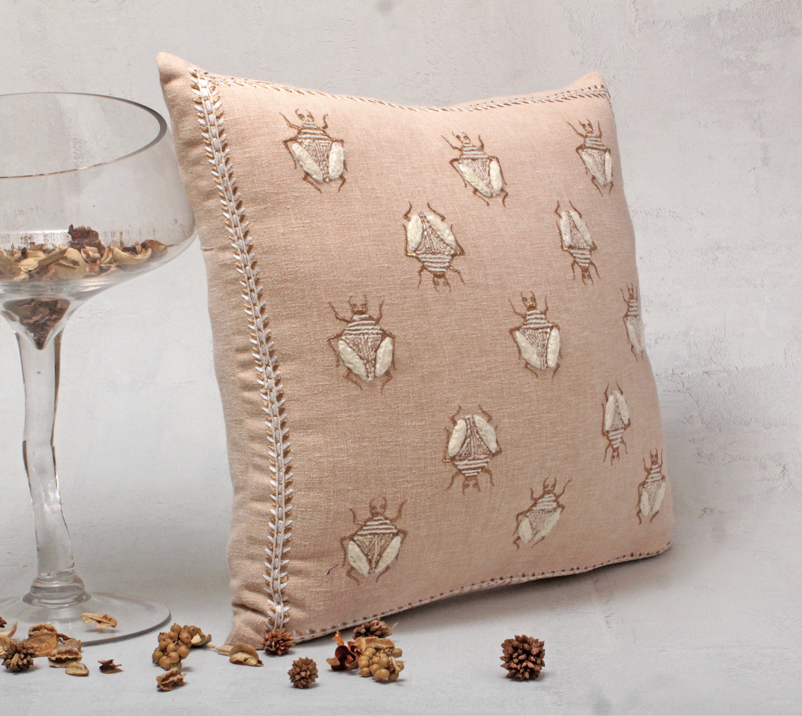 ROSA Light peach Cotton Cushion Cover