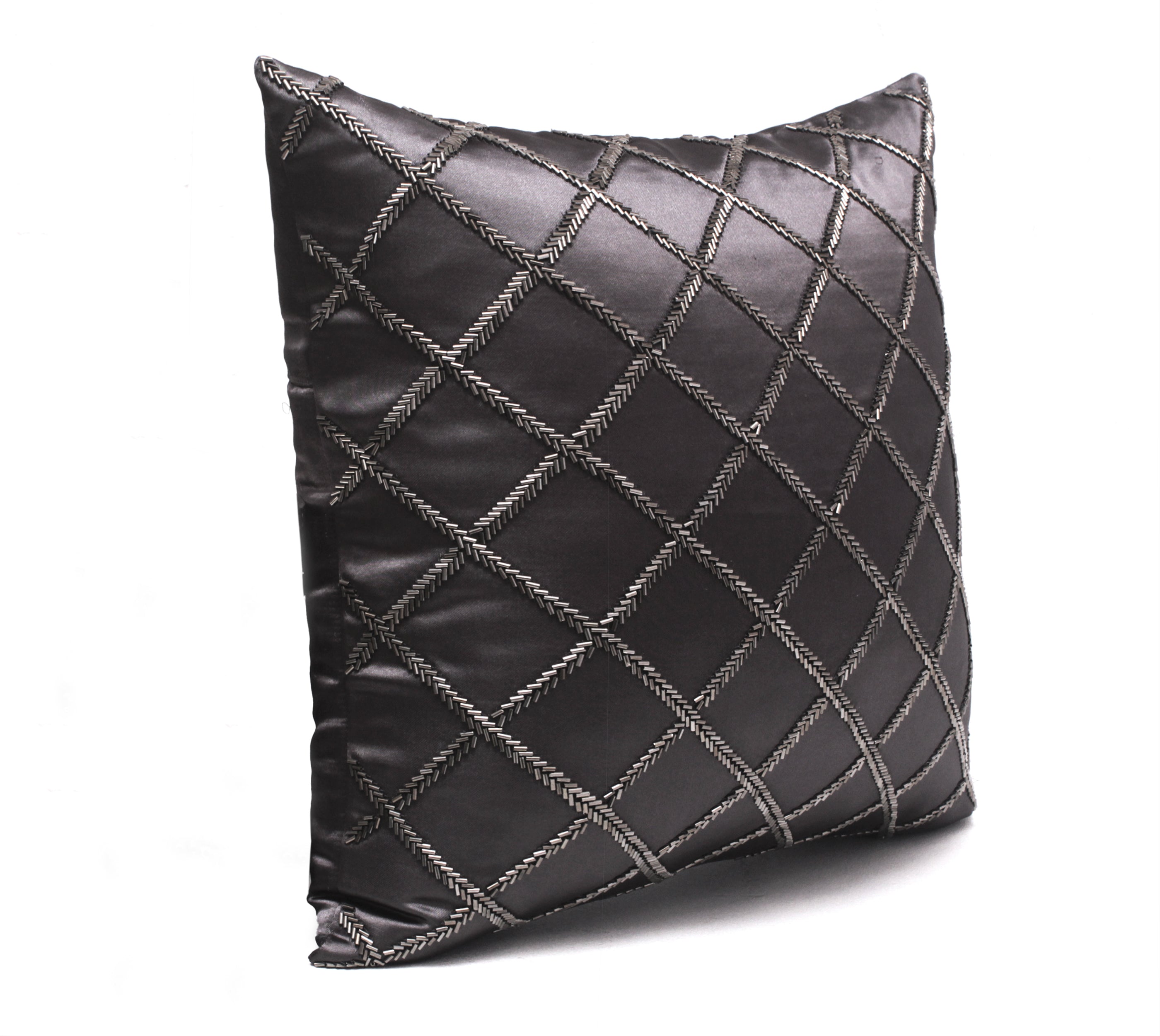 MIDAS Grey Beaded Cushion cover