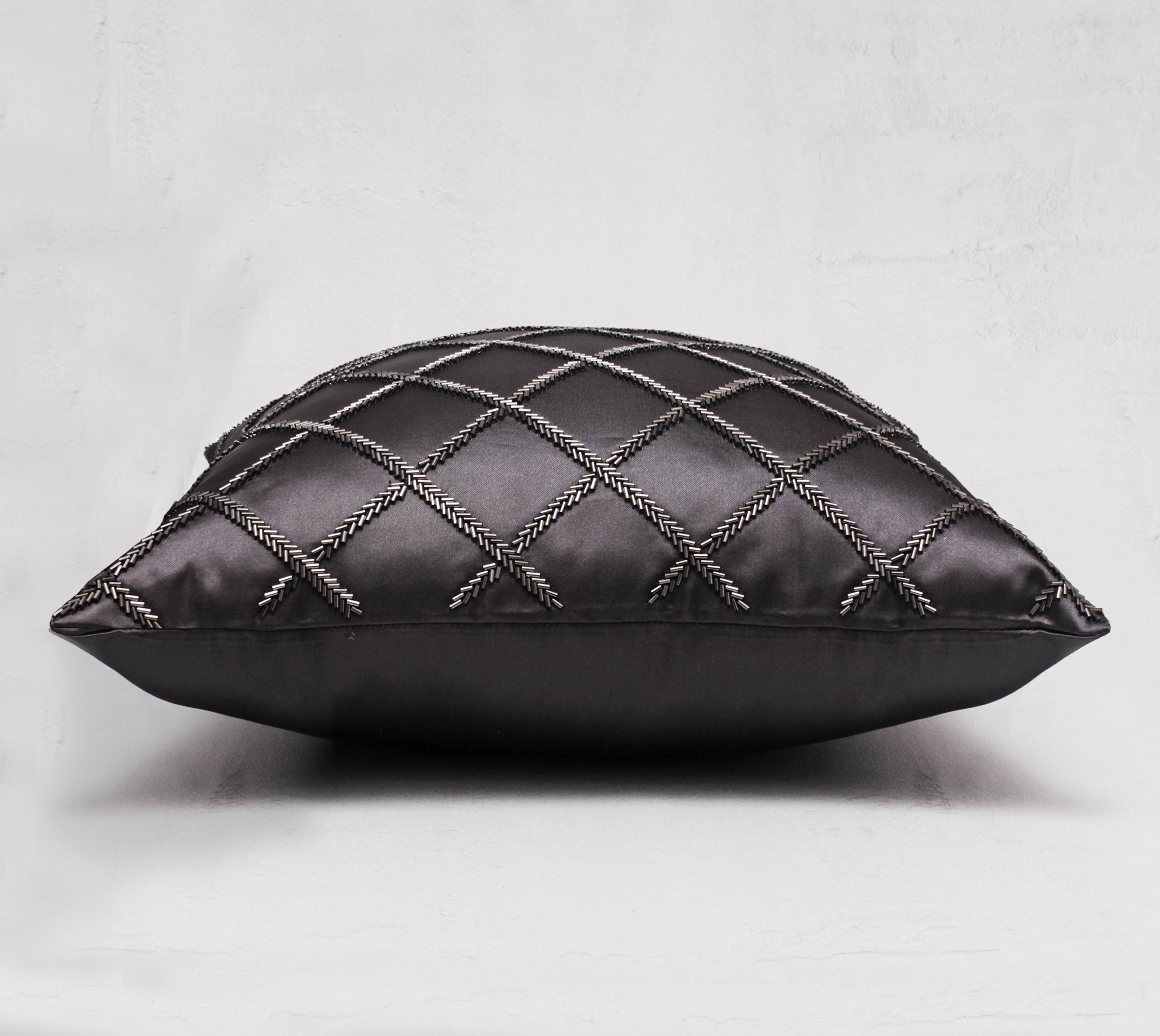 MIDAS Grey Beaded Cushion cover