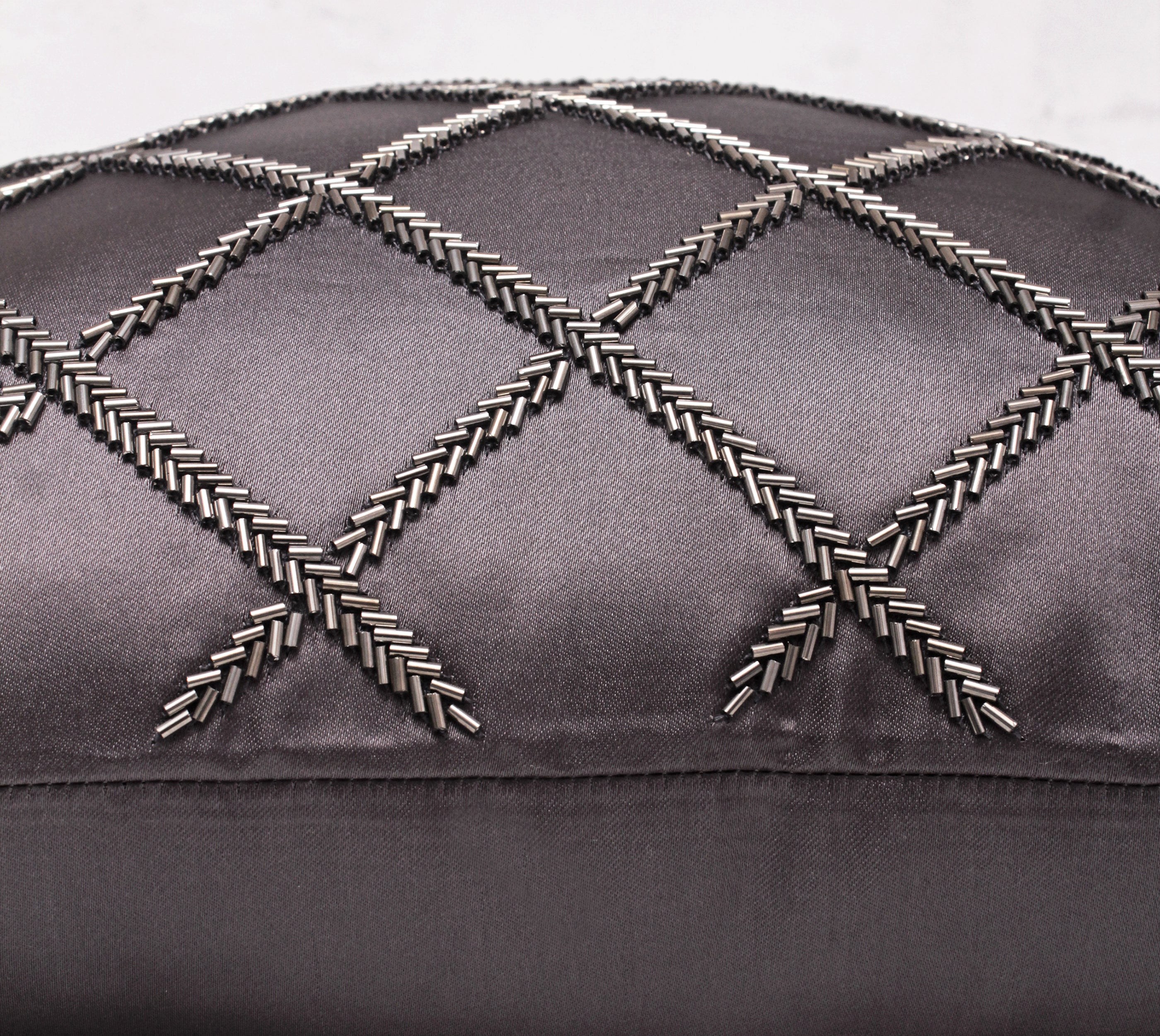 MIDAS Grey Beaded Cushion cover