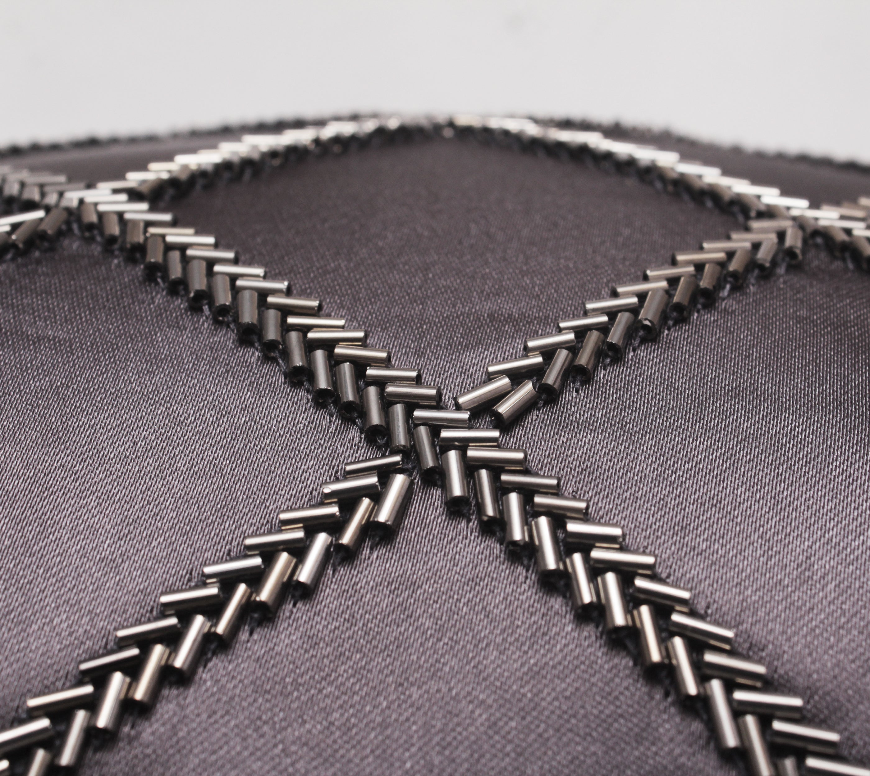MIDAS Grey Beaded Cushion cover