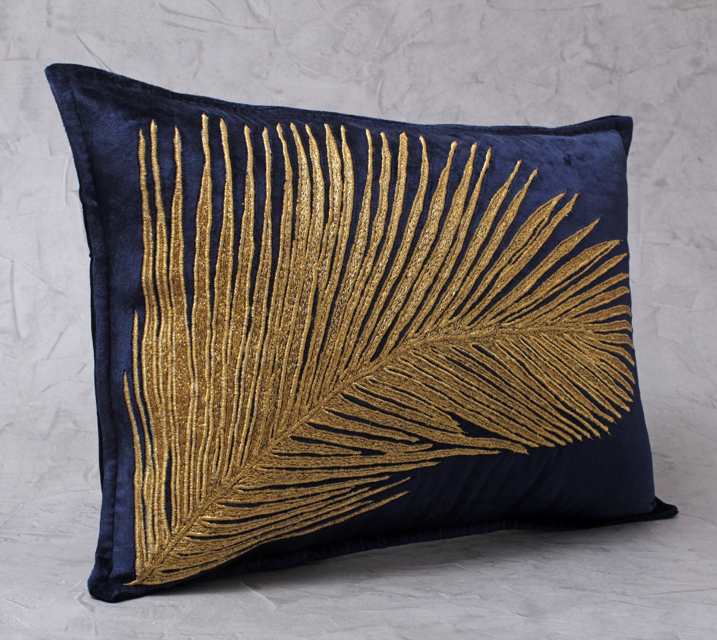 LAUREL Navy Blue Velvet Cushion Cover