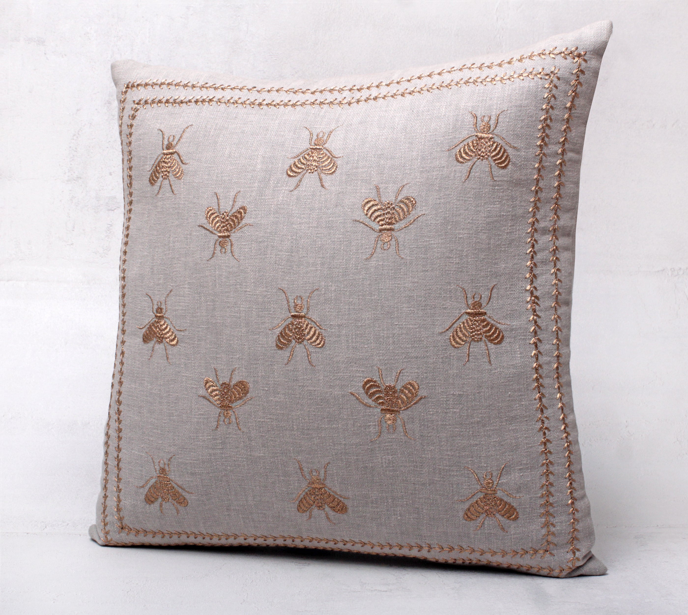 ROSA Grey Cotton Cushion Cover