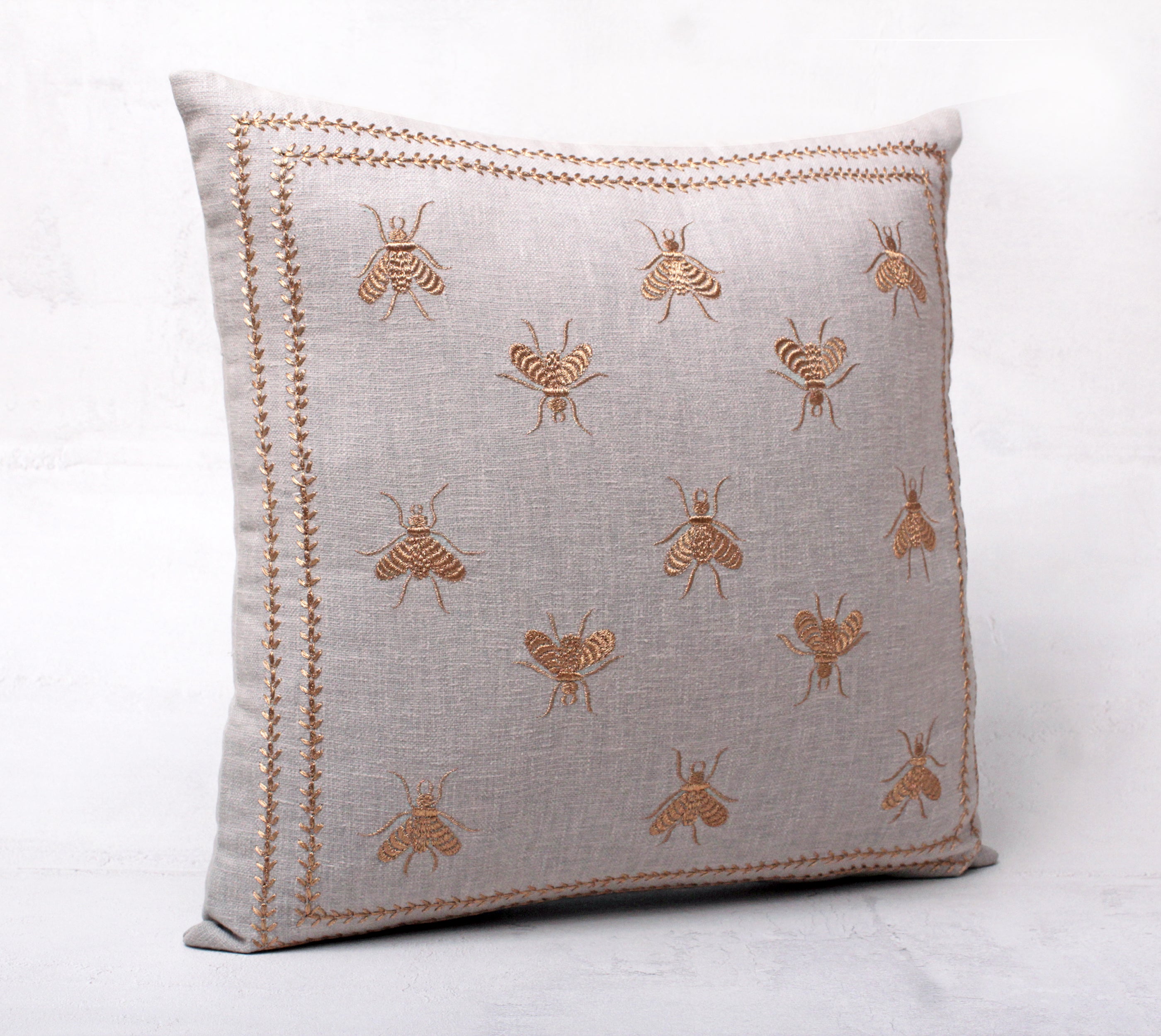 ROSA Grey Cotton Cushion Cover