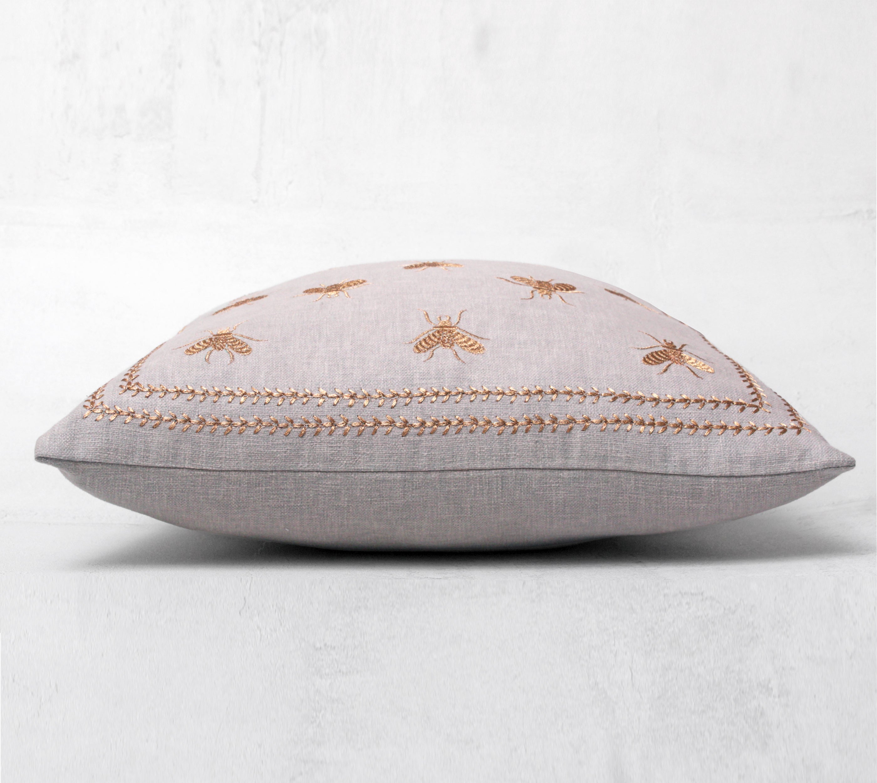 ROSA Grey Cotton Cushion Cover