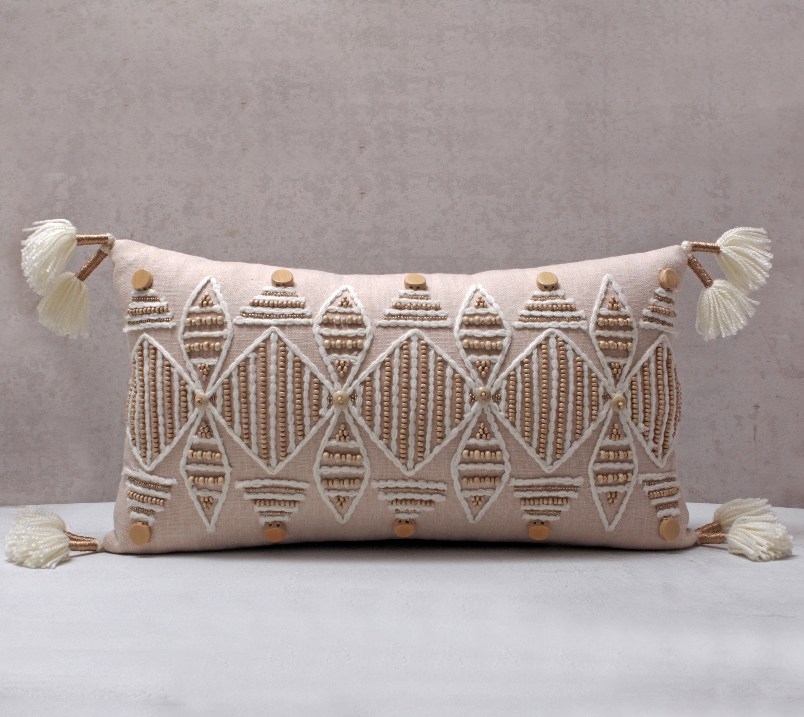HAZEL Light Peach Cotton Cushion Cover