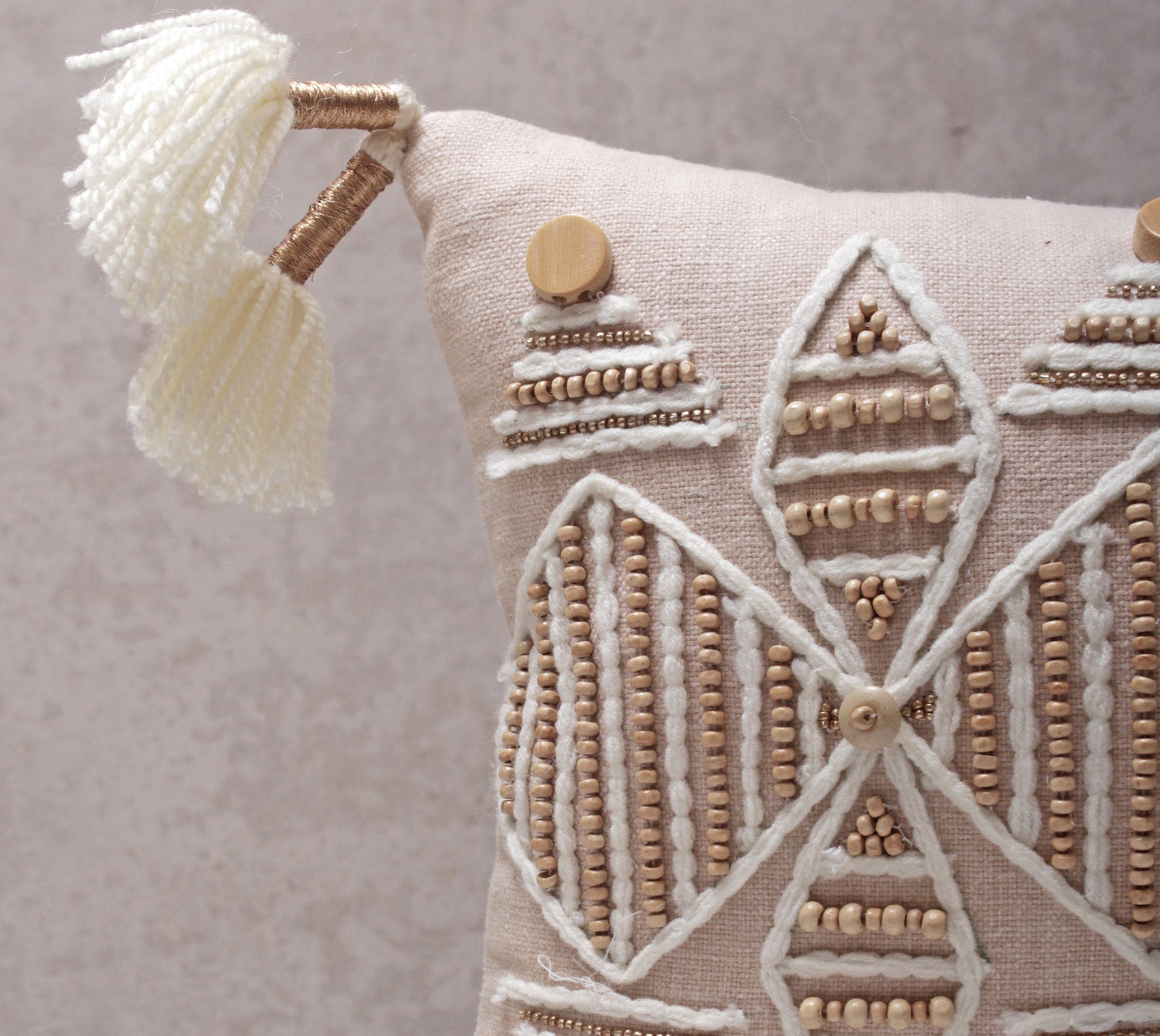 HAZEL Light Peach Cotton Cushion Cover