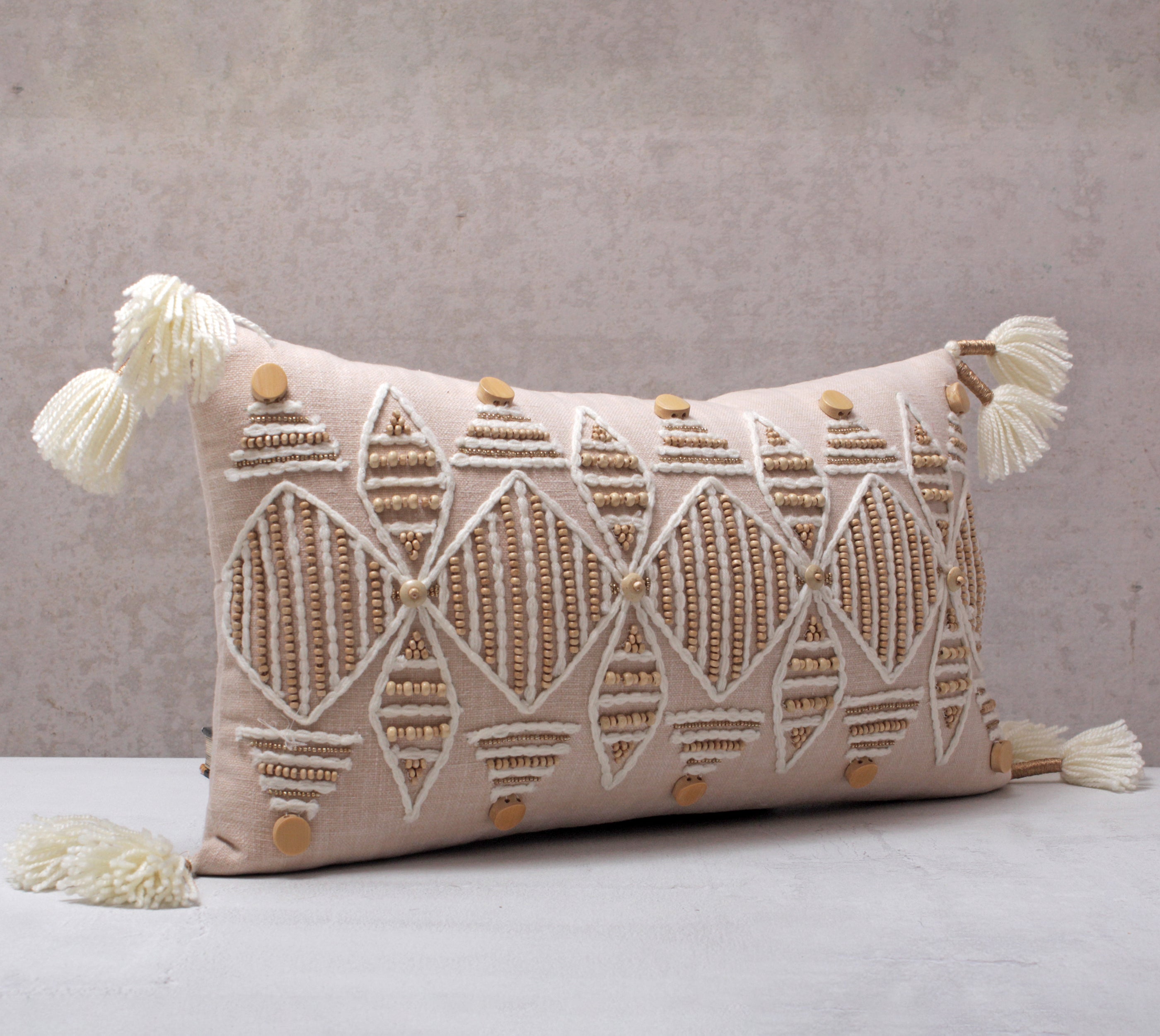 HAZEL Light Peach Cotton Cushion Cover