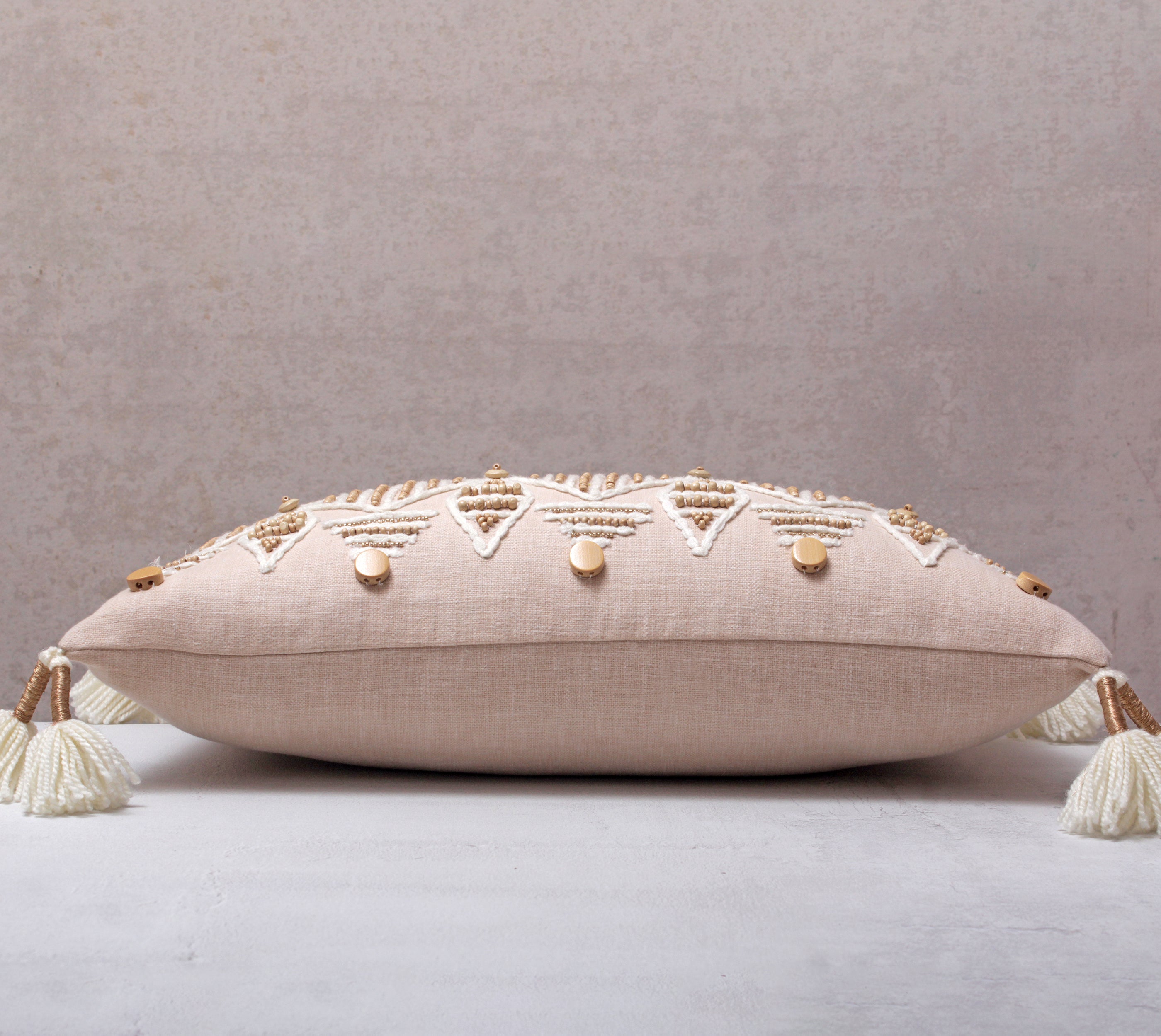 HAZEL Light Peach Cotton Cushion Cover