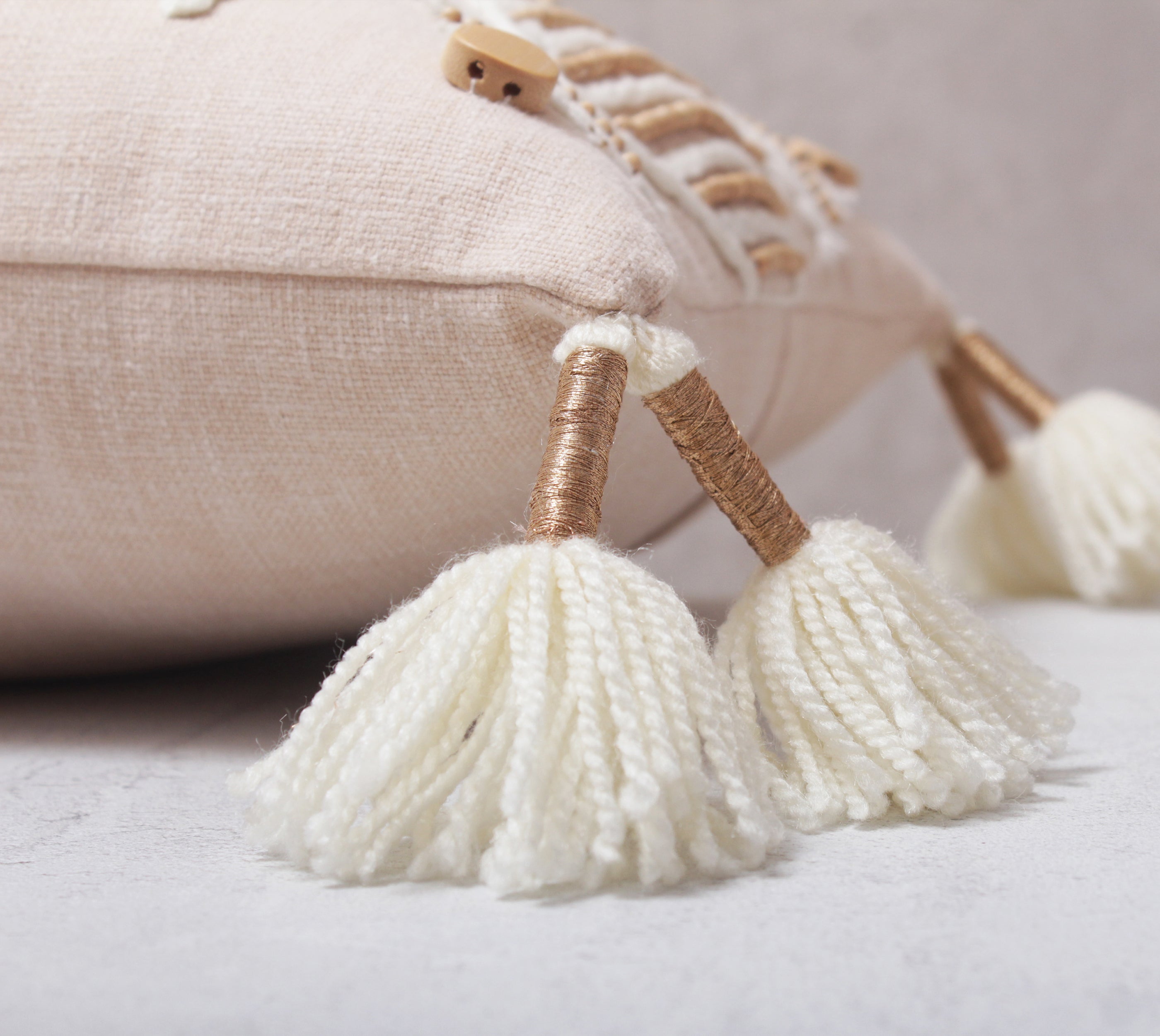 HAZEL Light Peach Cotton Cushion Cover