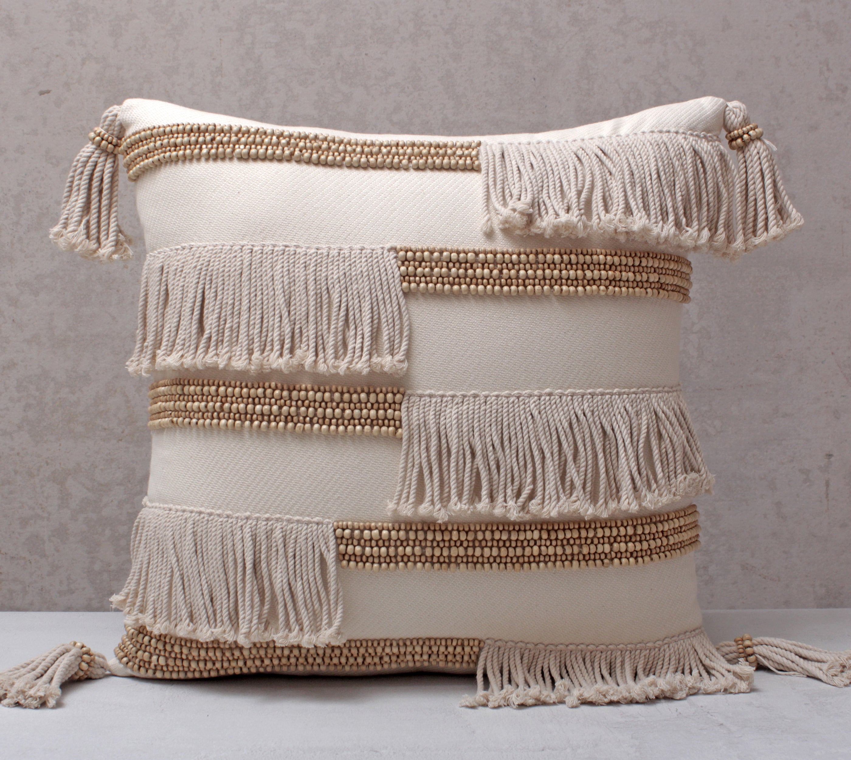 ZURI Off-white Cotton Cushion Cover