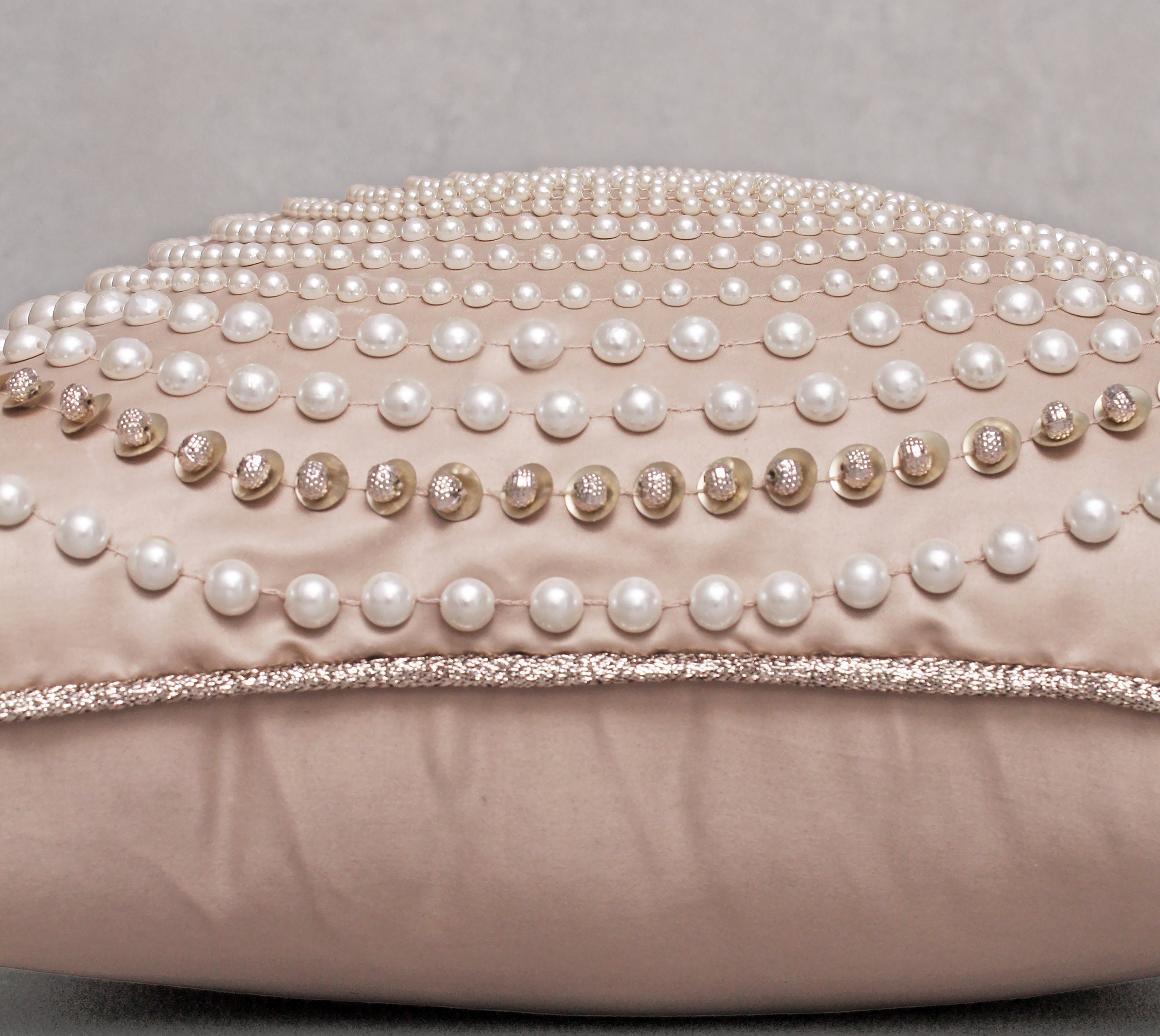 ENAMOR Beige Beaded Cushion Cover