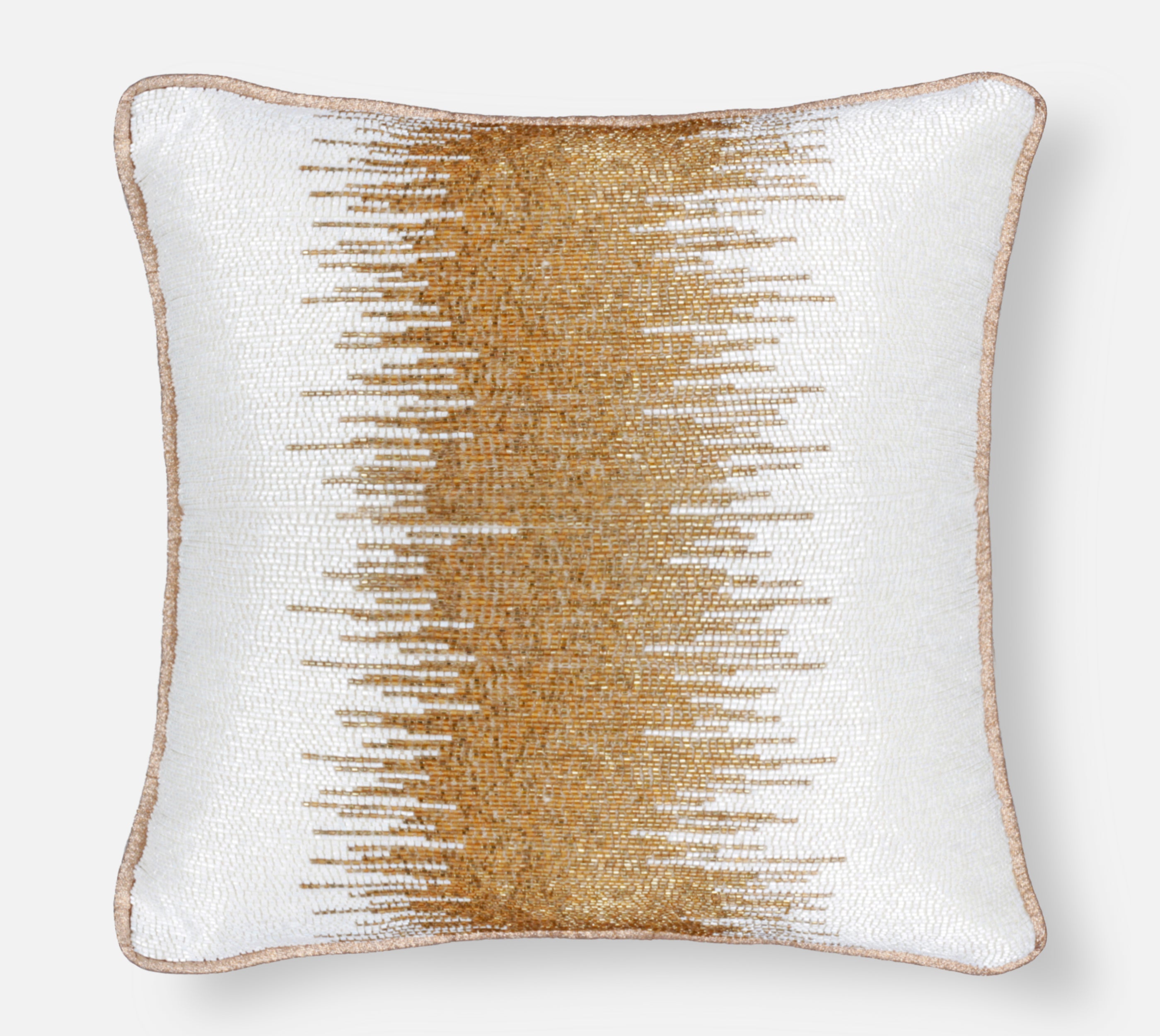 CROESUS White Gold Beaded Cushion Cover