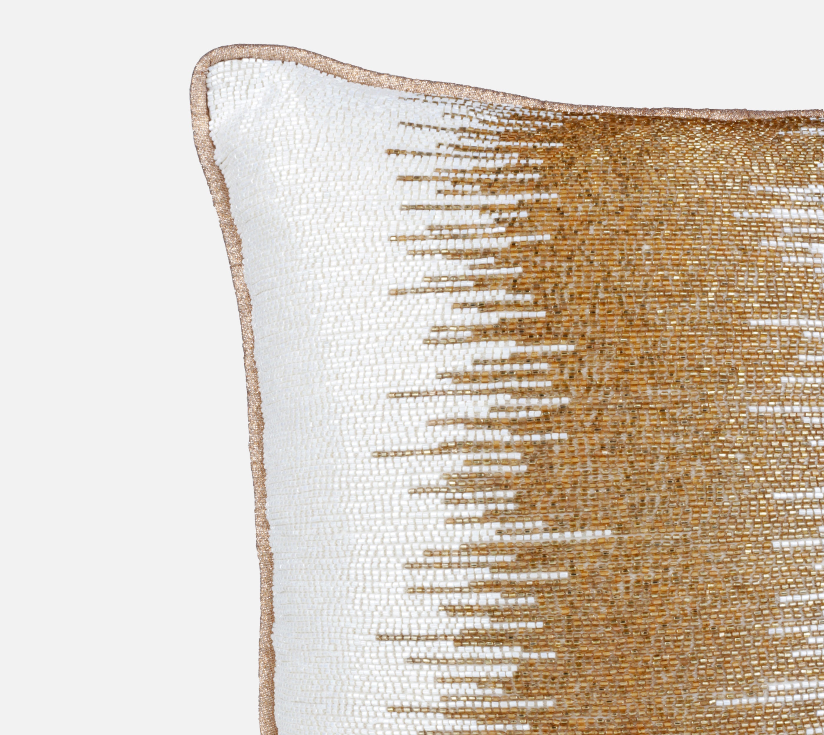 CROESUS White Gold Beaded Cushion Cover