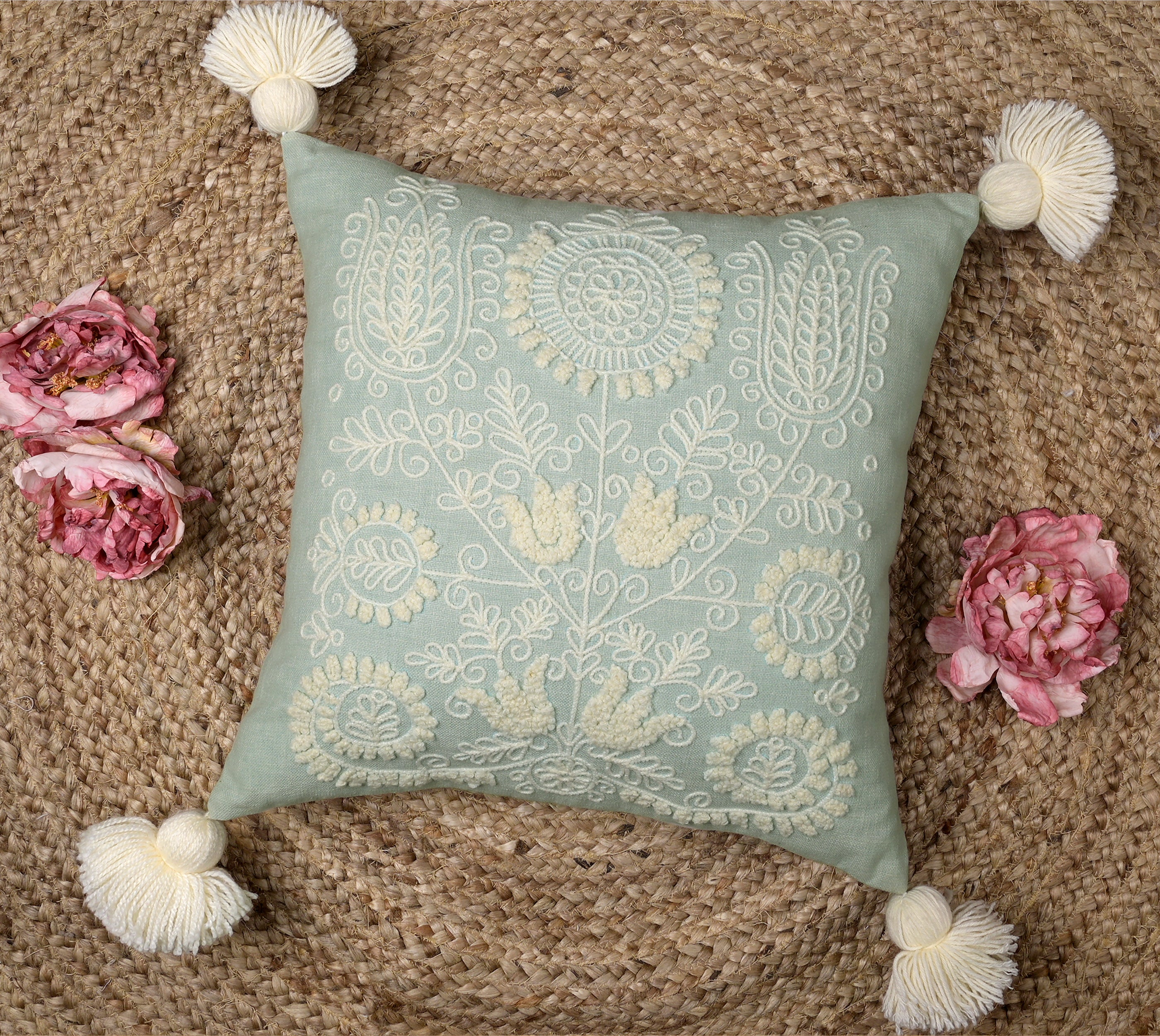 ETOILE Mint Cotton Cushion Cover