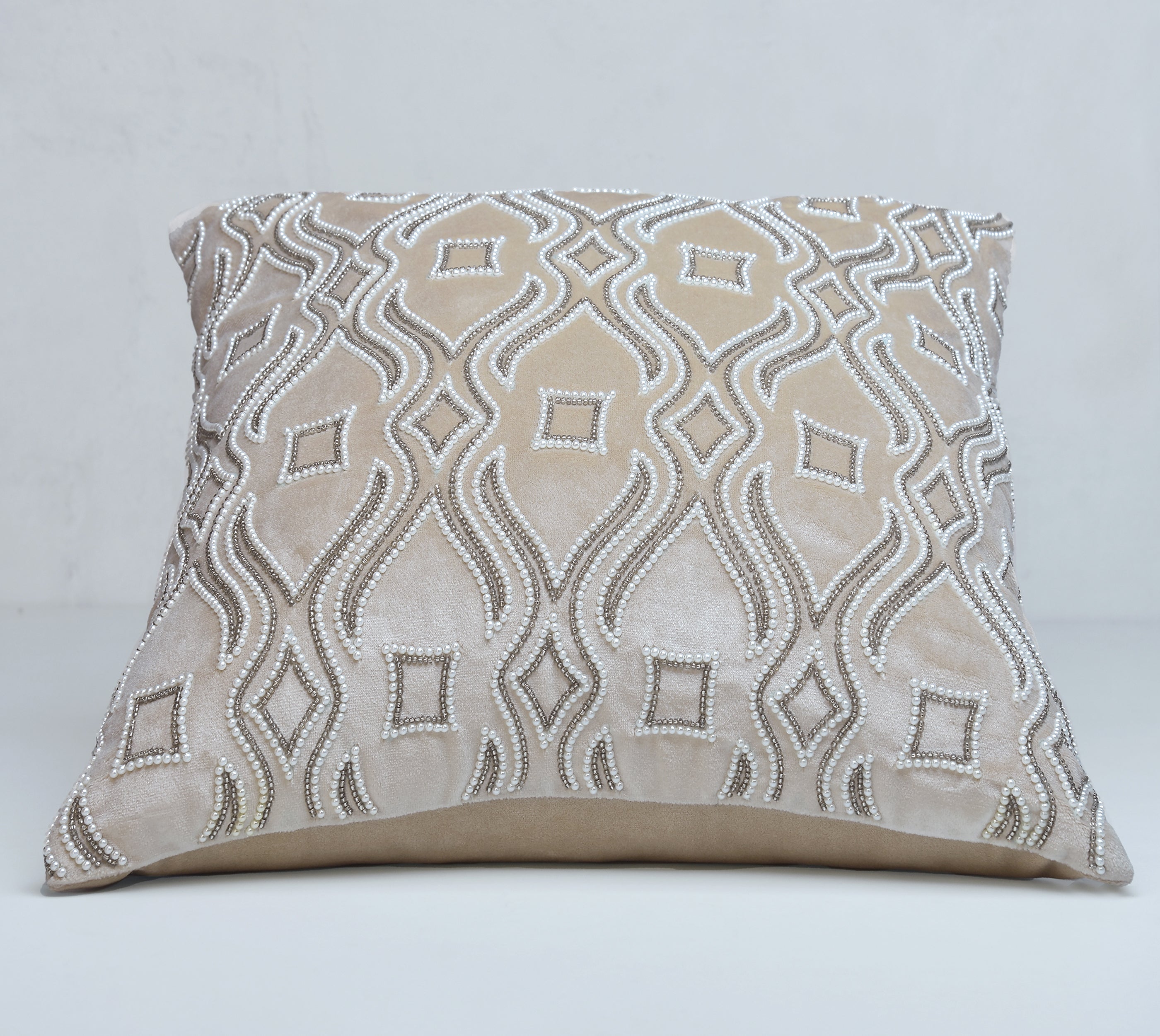 IRIS Ecru Velvet Cushion Cover