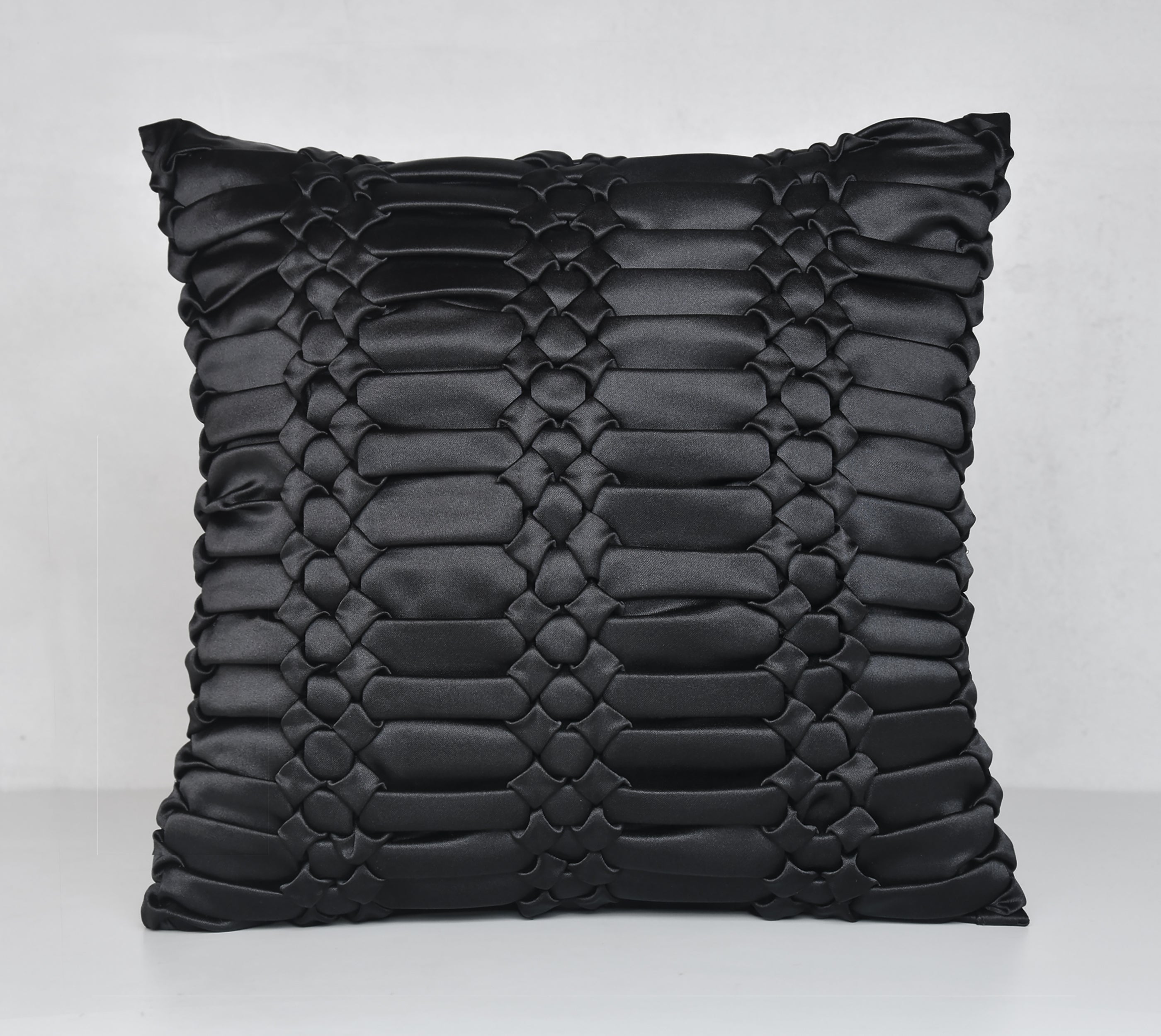 TRINITY Black Smocking Cushion Cover