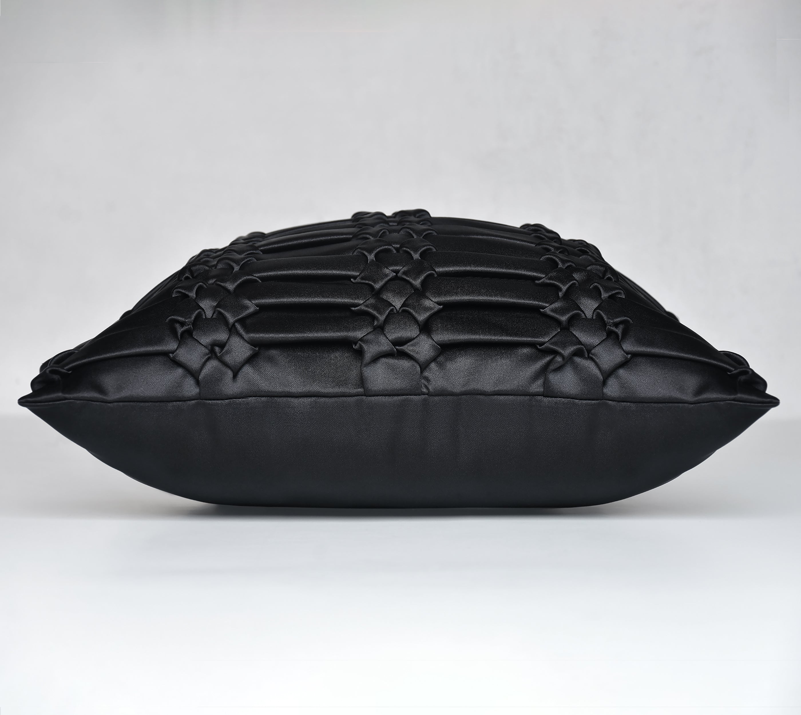 TRINITY Black Smocking Cushion Cover