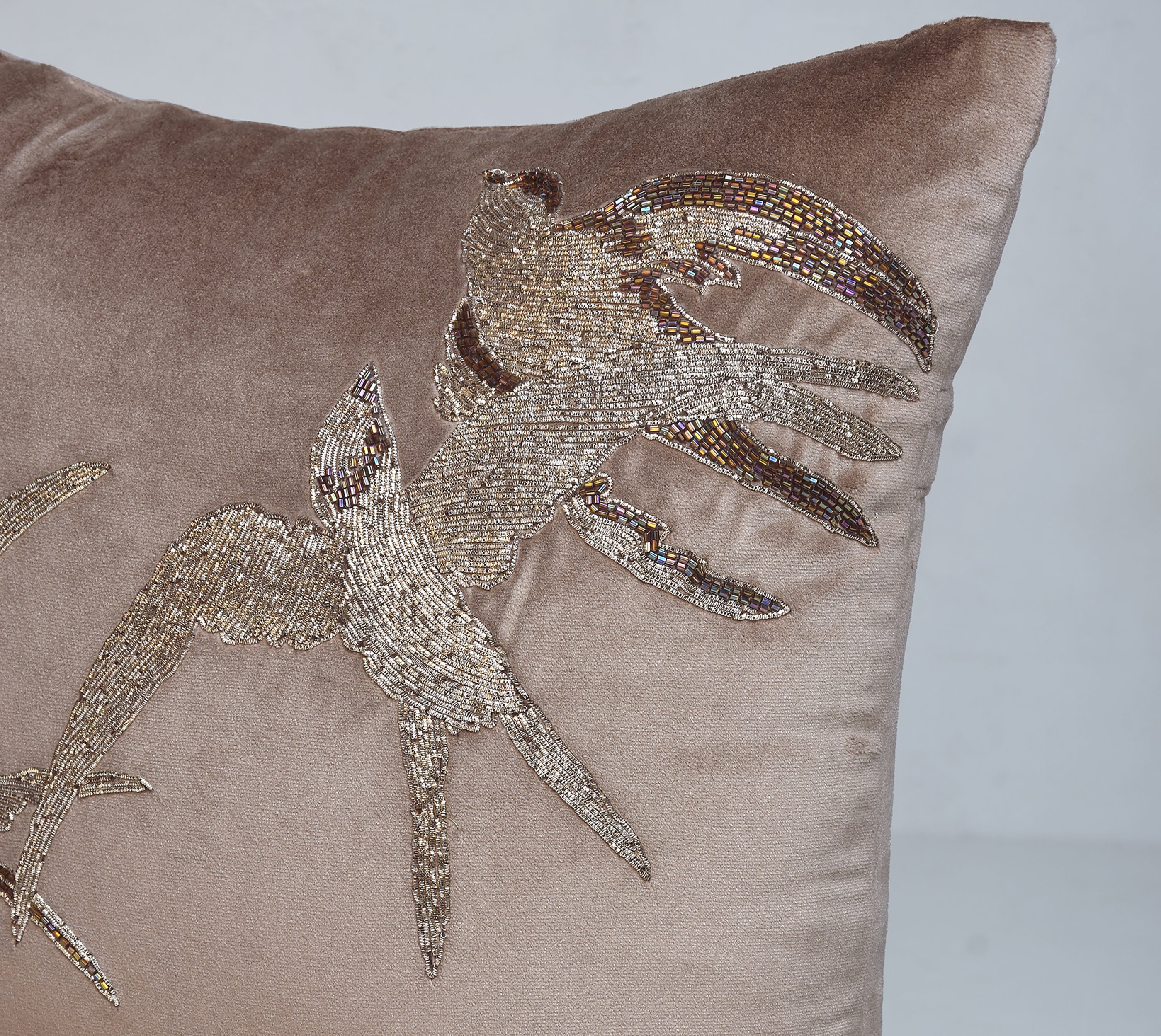 AURORA Taupe Velvet Cushion Cover