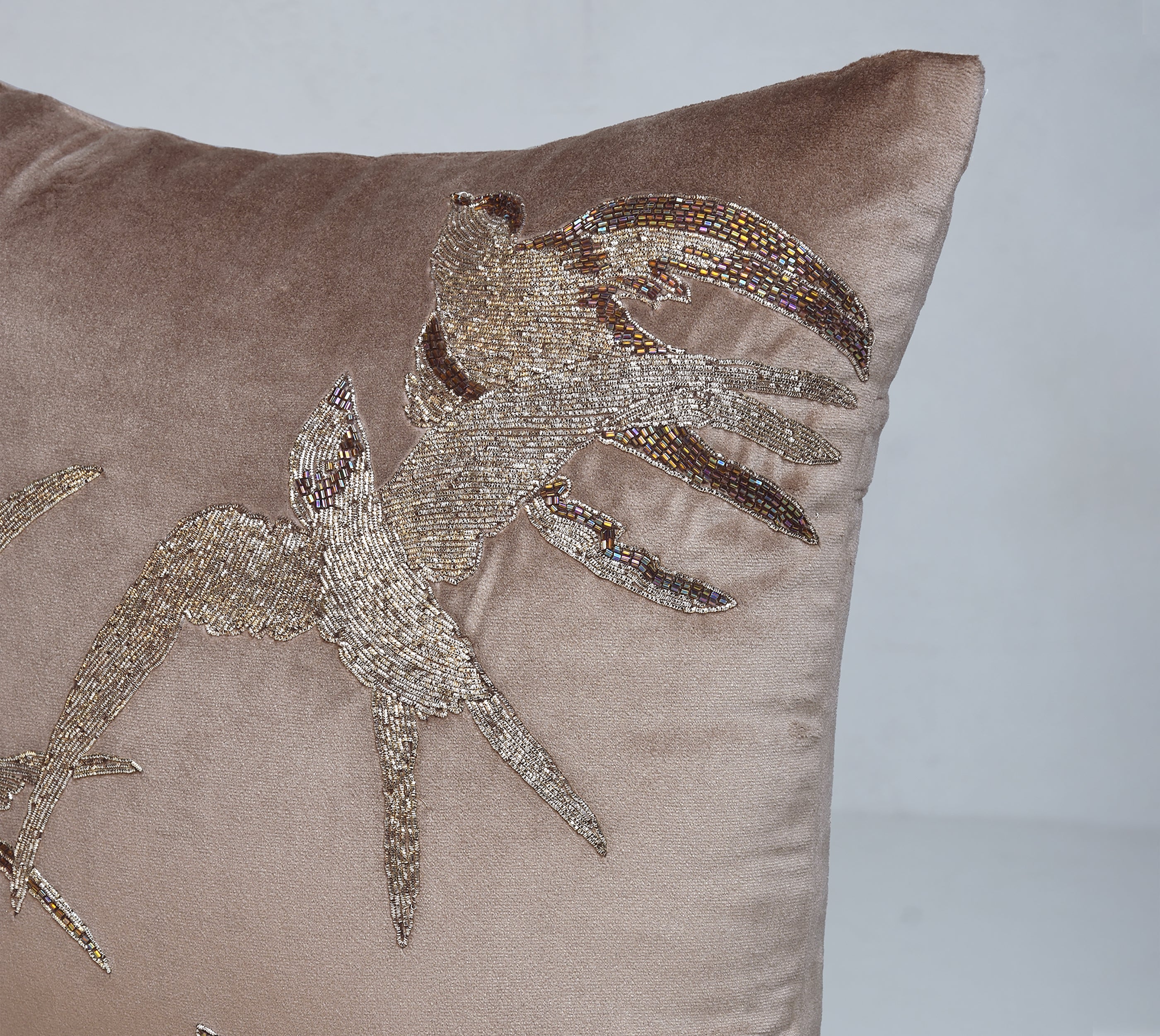 AURORA Taupe Velvet Cushion Cover