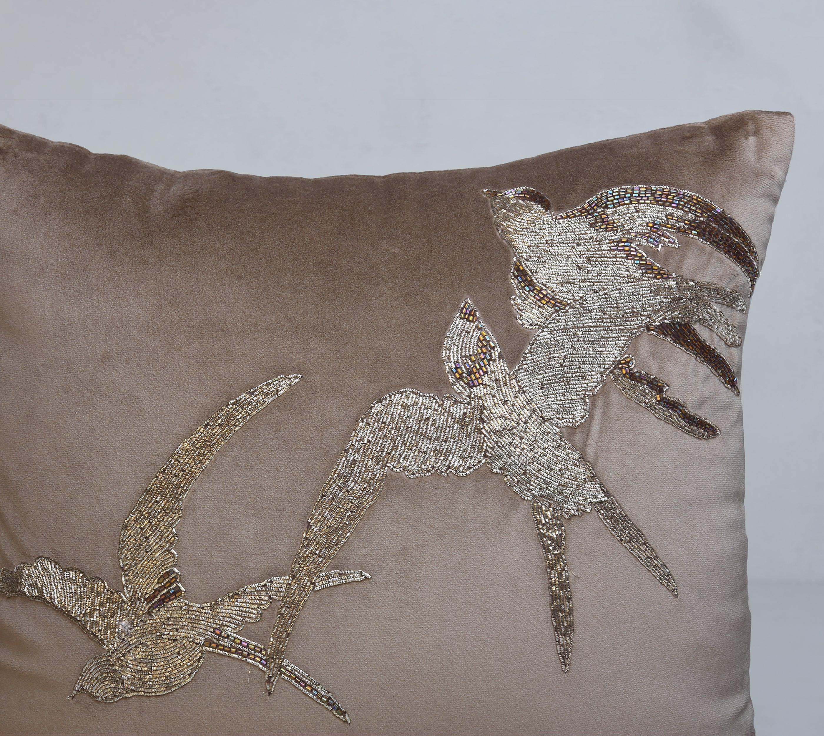 AURORA Taupe Velvet Cushion Cover