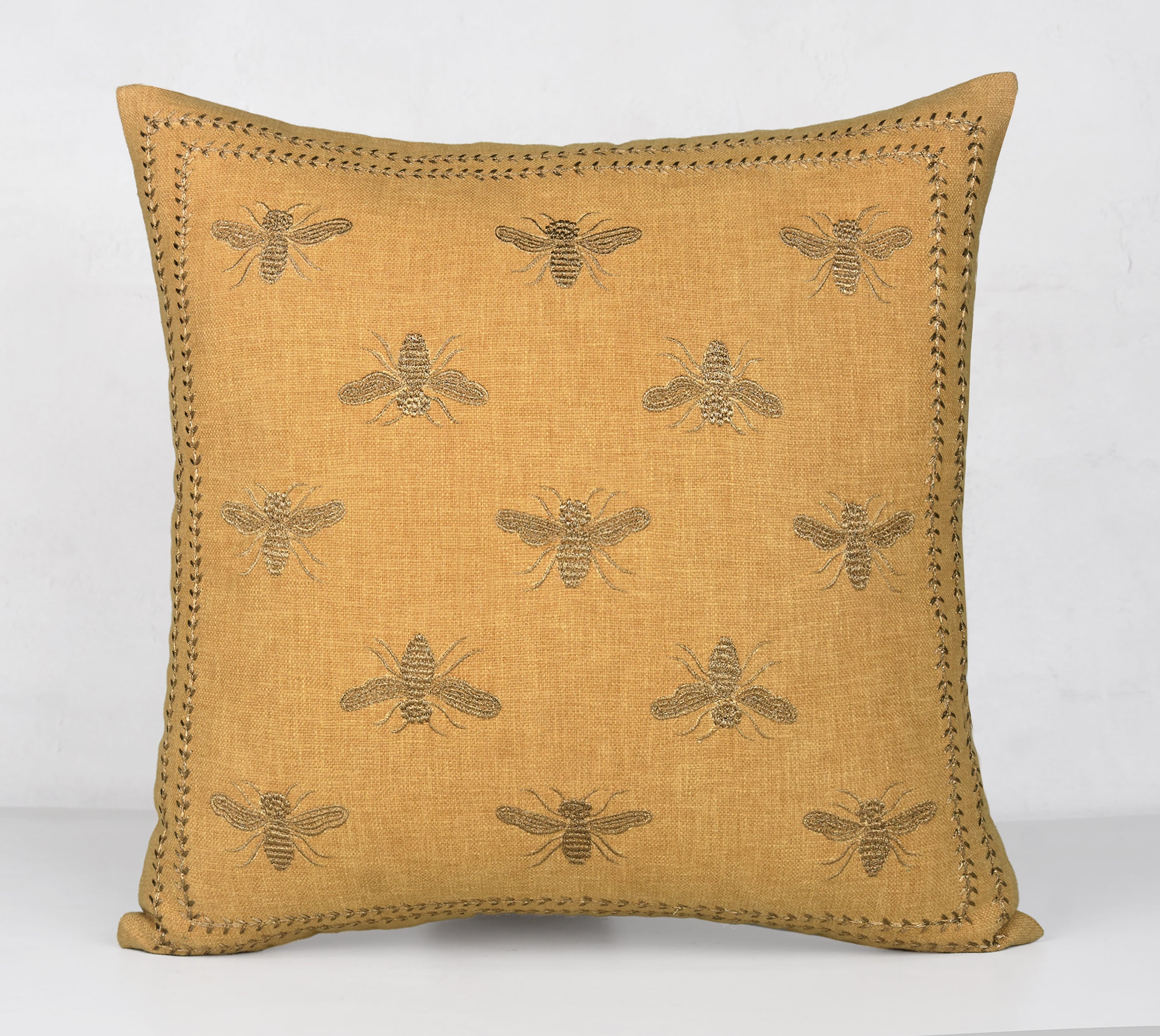 ROSA Yellow Cotton Cushion Cover