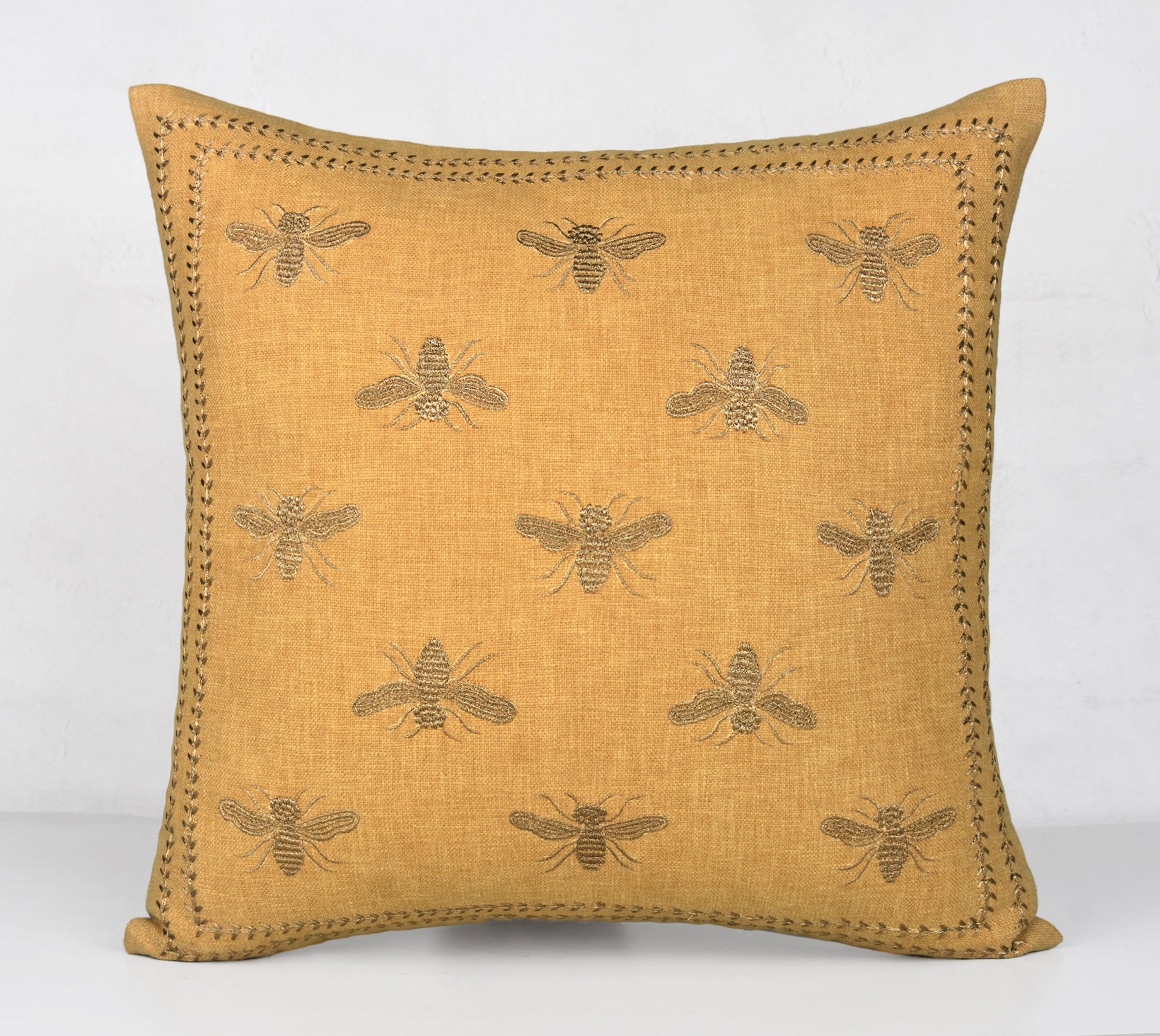 ROSA Yellow Cotton Cushion Cover