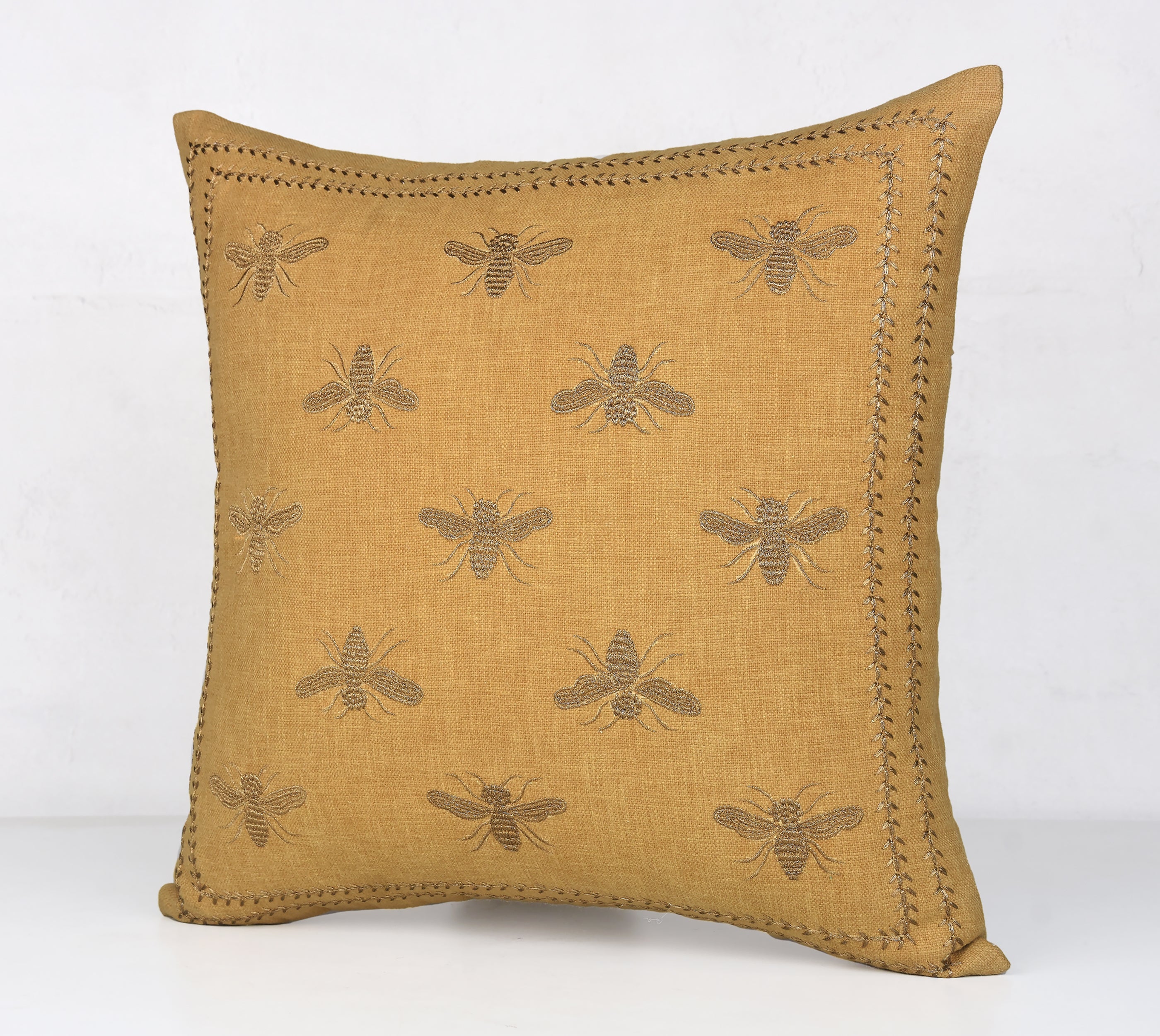 ROSA Yellow Cotton Cushion Cover