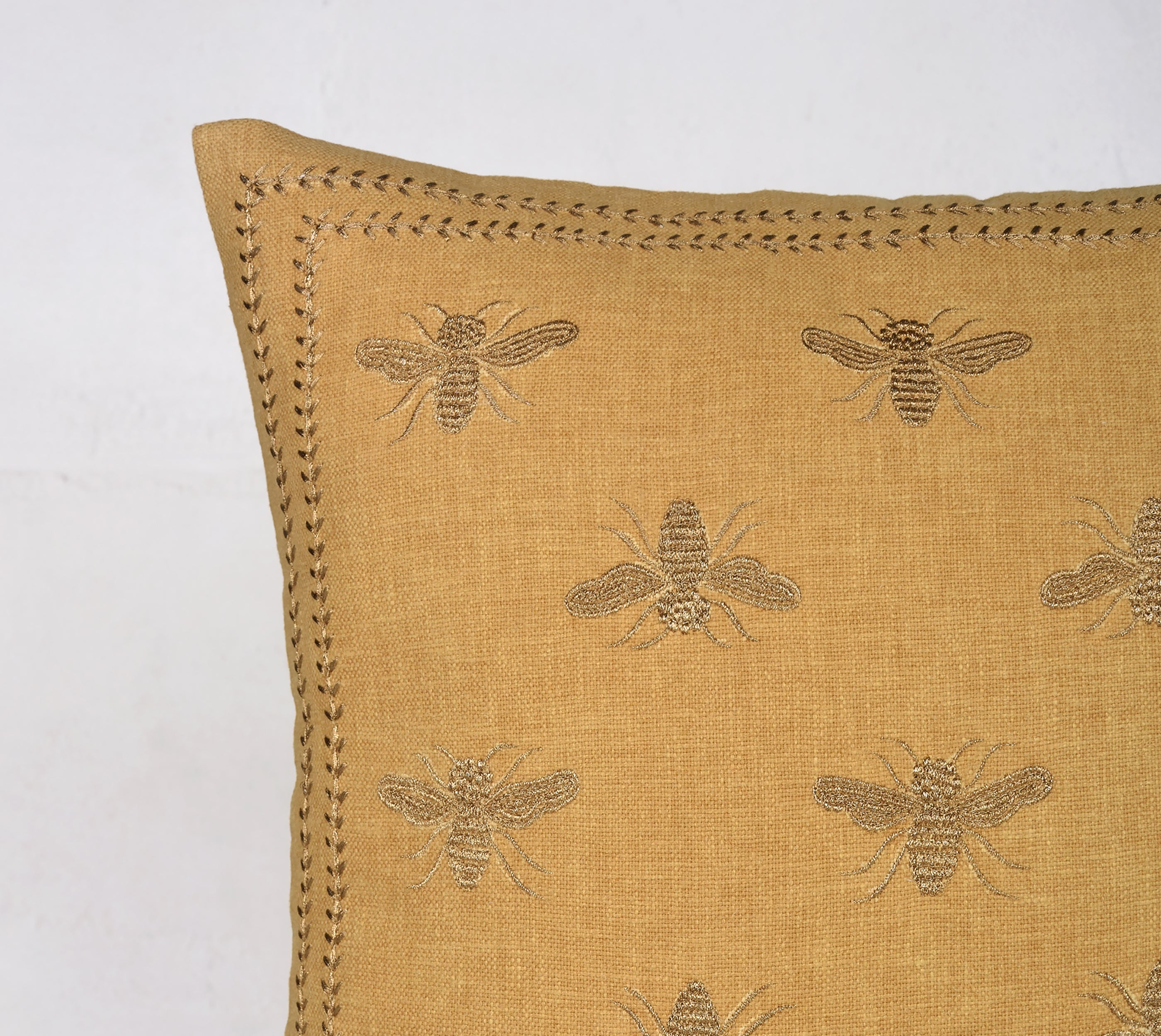 ROSA Yellow Cotton Cushion Cover