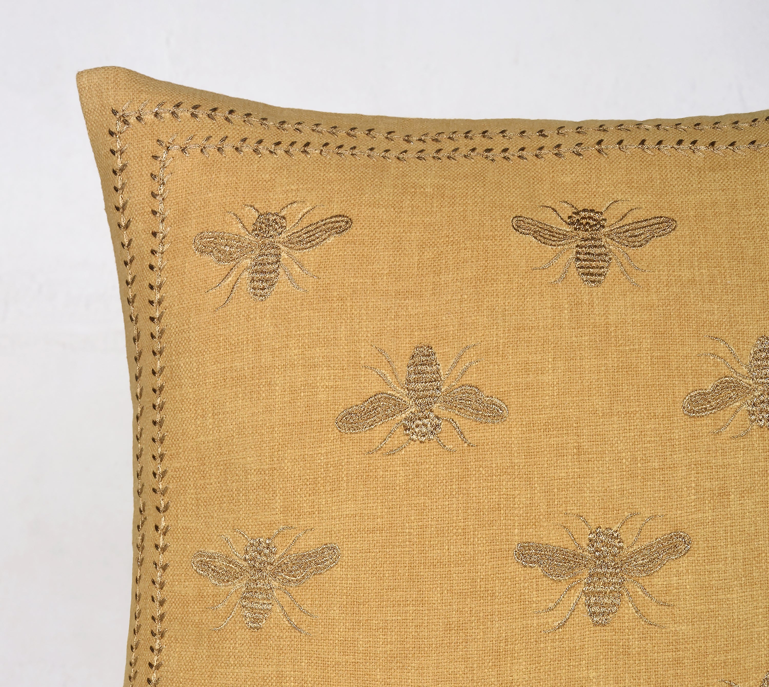 ROSA Yellow Cotton Cushion Cover