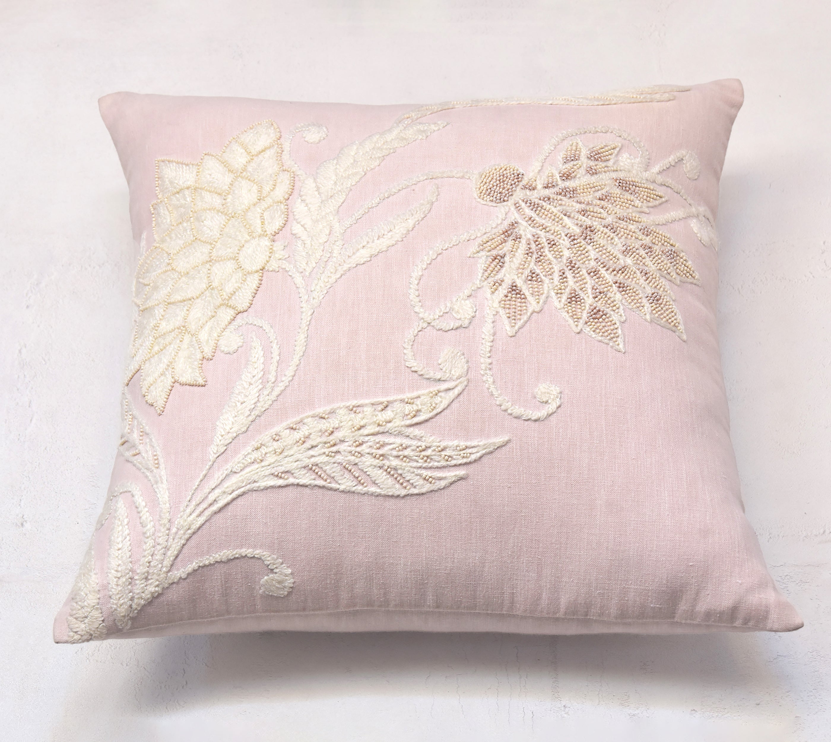 ISABELLA Pink Linen Cushion Cover