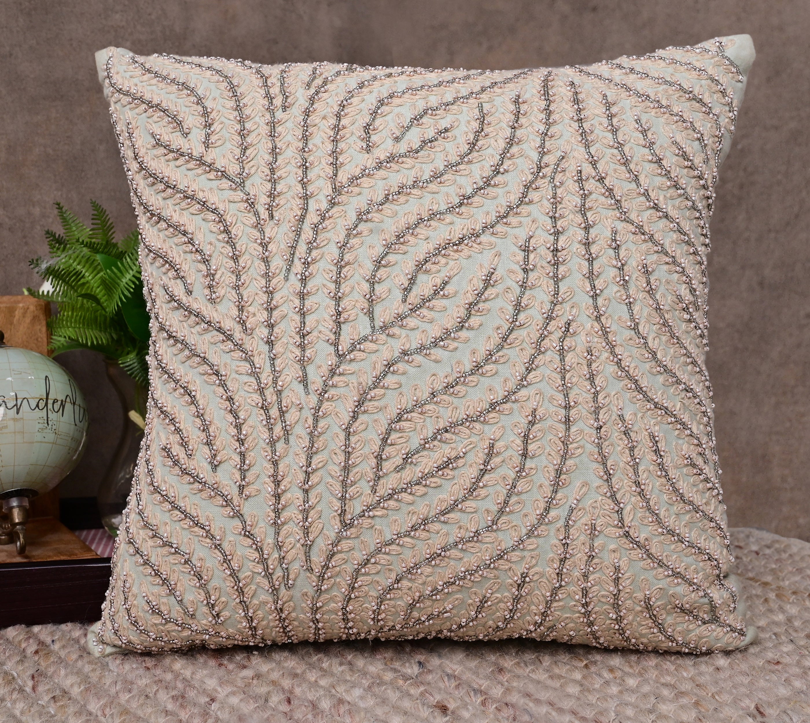 ISABELLA Mint Linen Cushion Cover