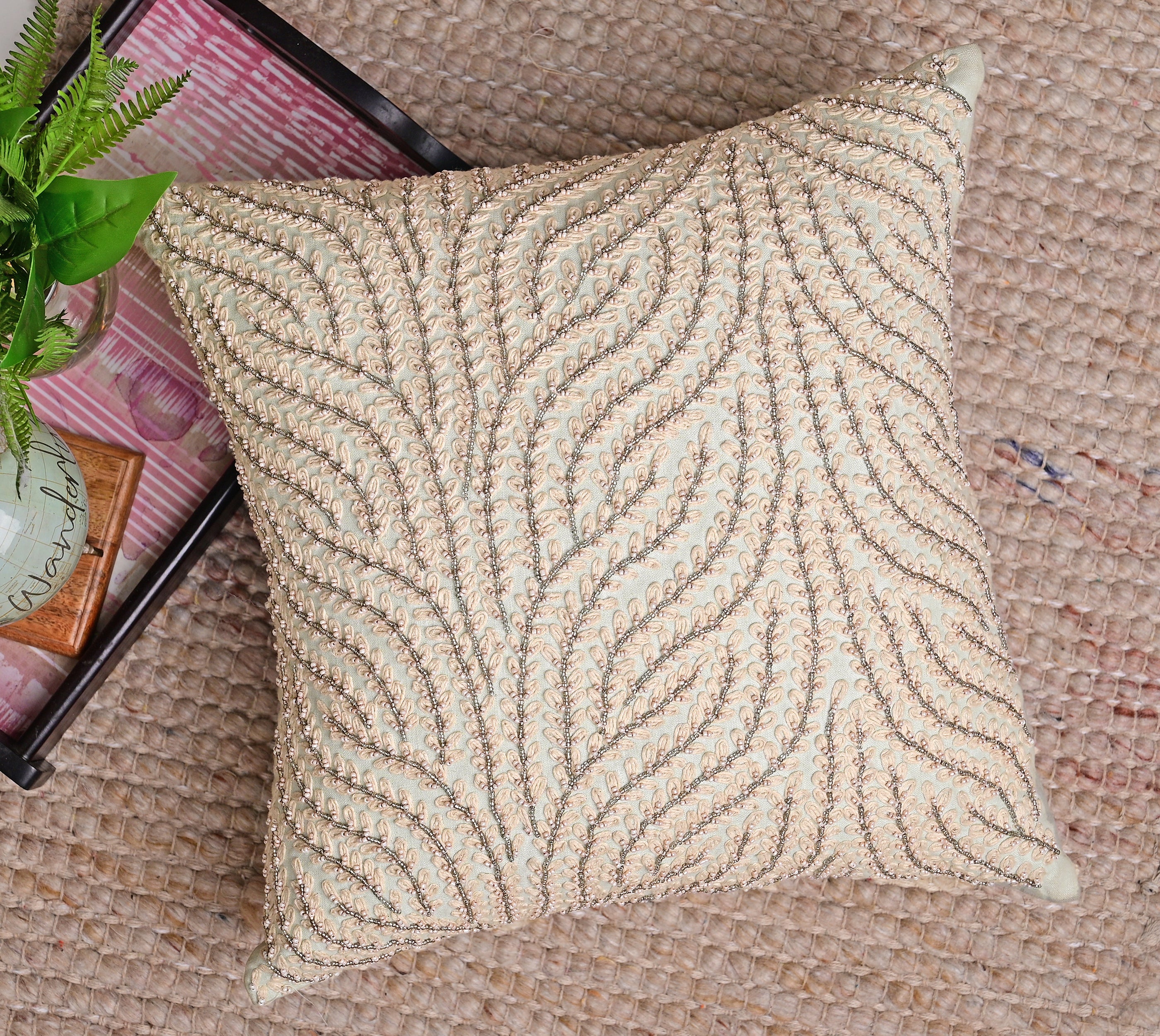 ISABELLA Mint Linen Cushion Cover