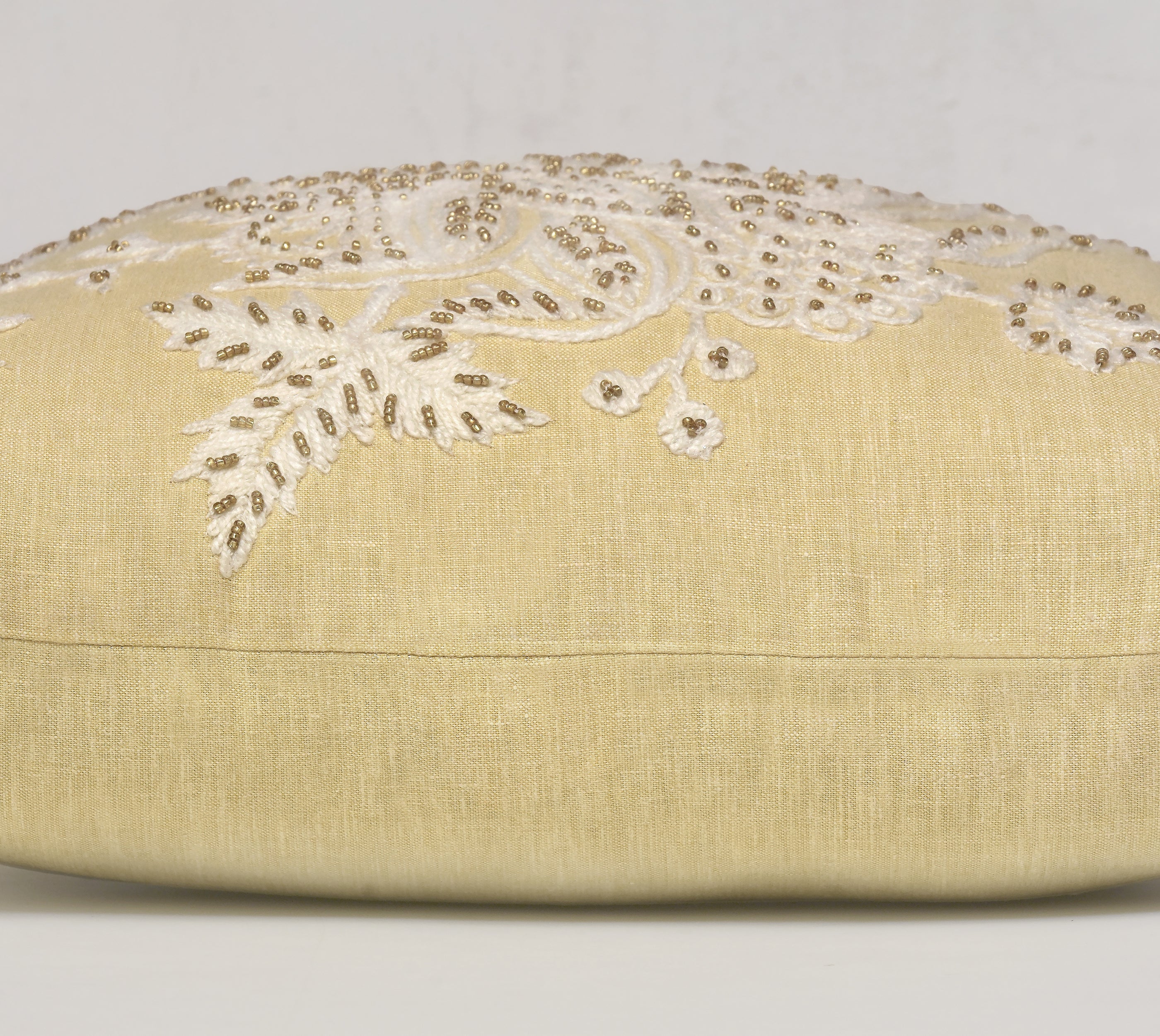 ISABELLA Yellow Linen Cushion Cover