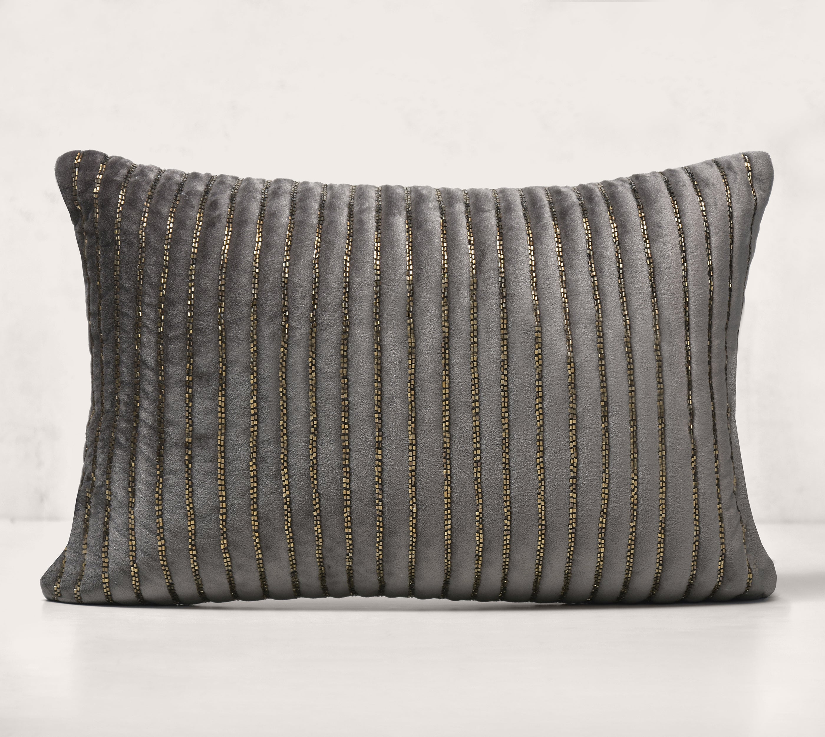 SAMARA Grey Velevt Cushion Cover