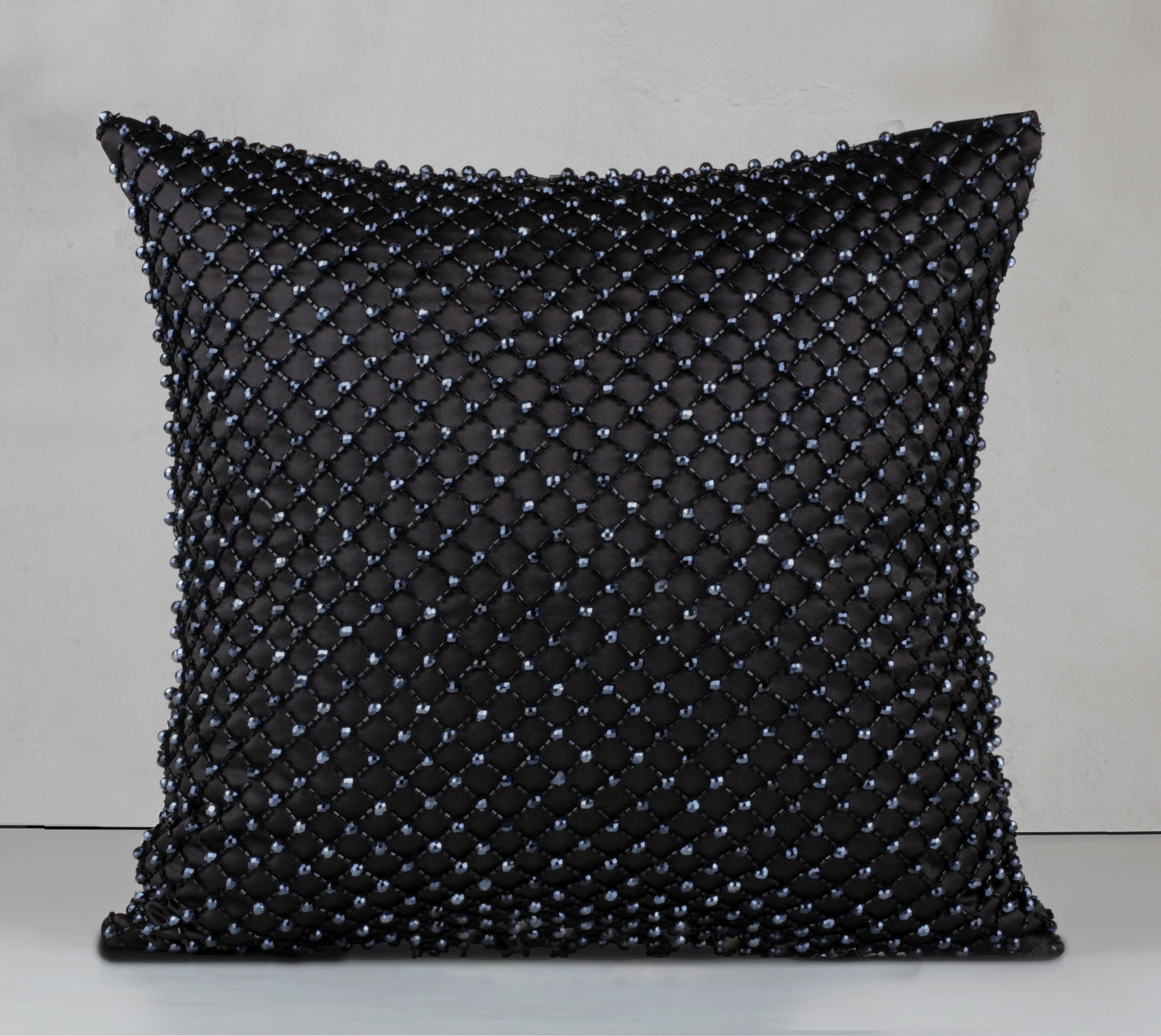 MIDAS Black Beaded Cushion Cover