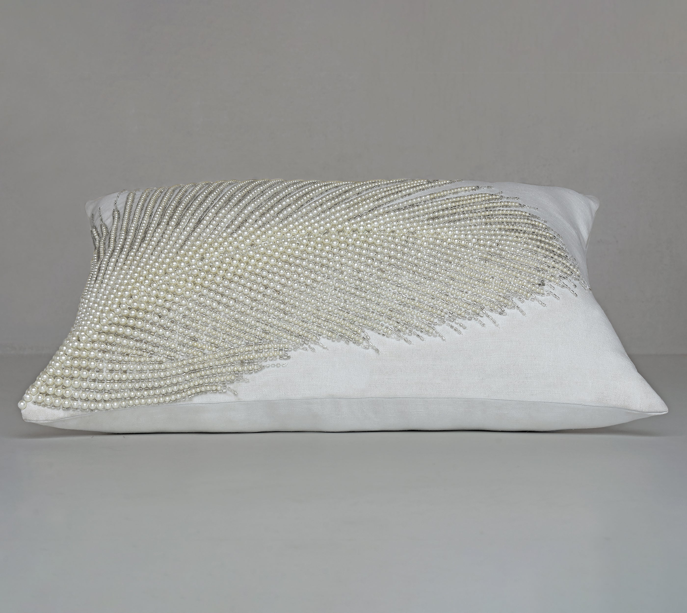 CORDELIA Off white Beaded Cushion Cover