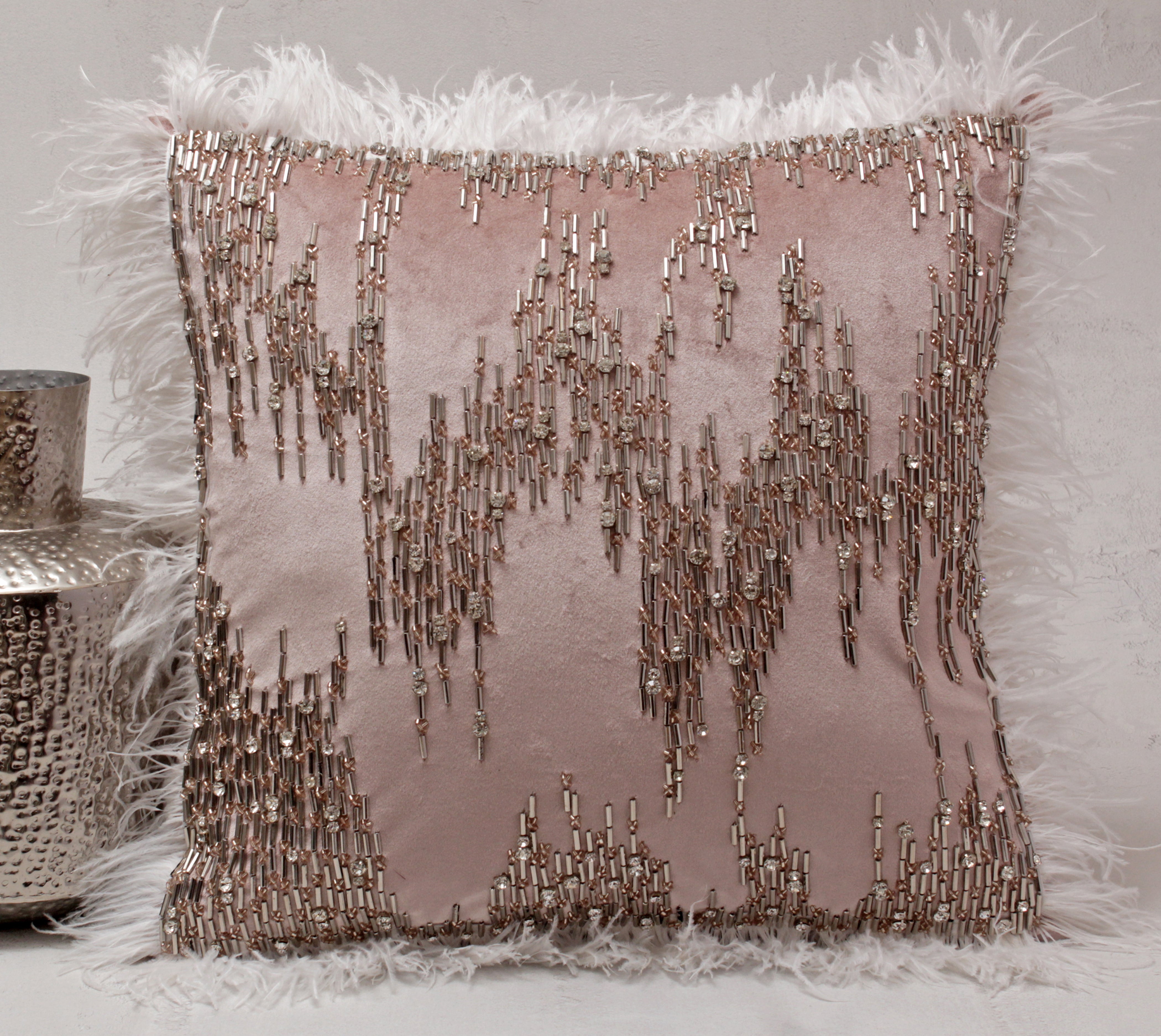 XENIA Pink Velvet Cushion Cover