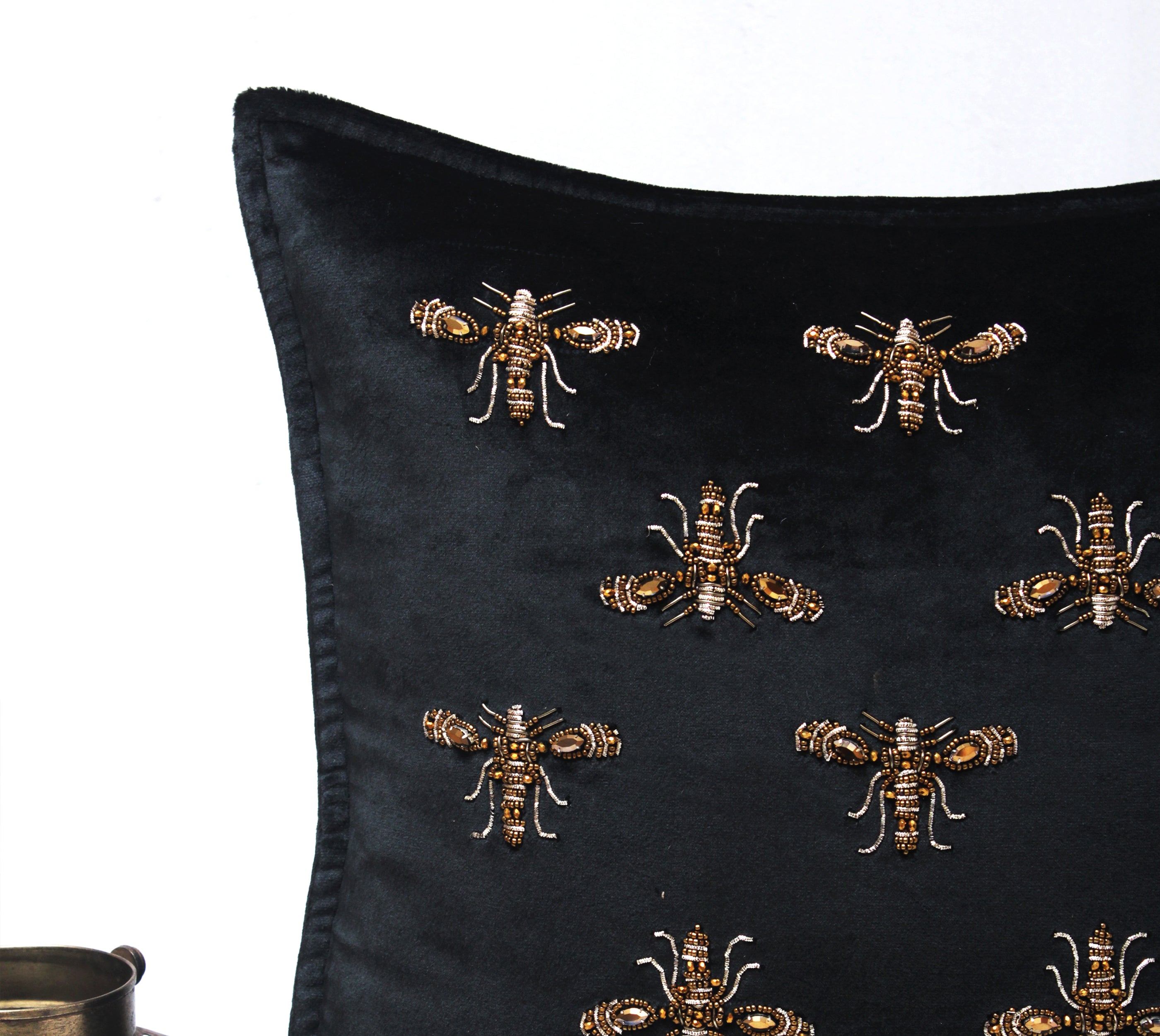 GRACE Black Velvet Cushion Cover