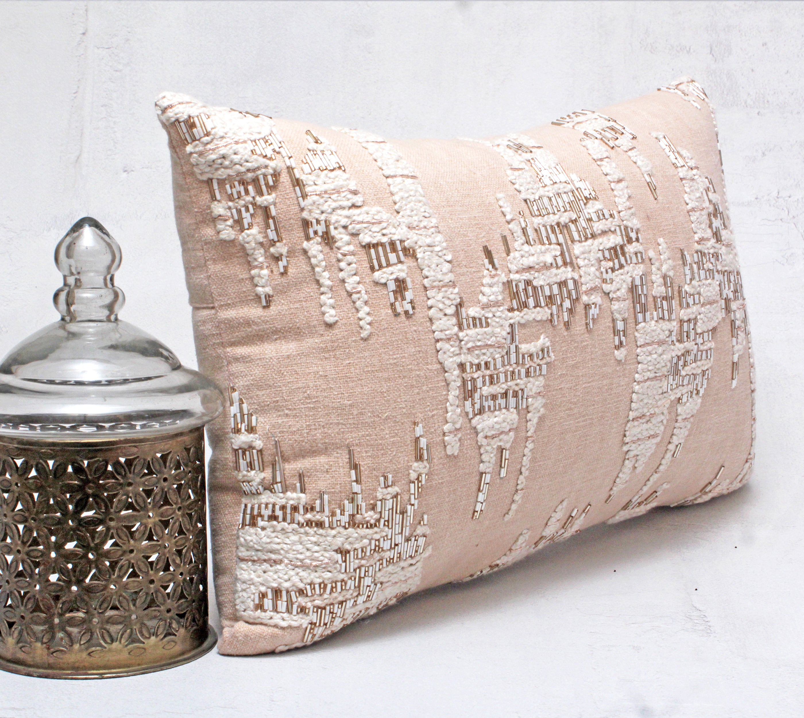 XENIA Light Peach Cotton Cushion Cover