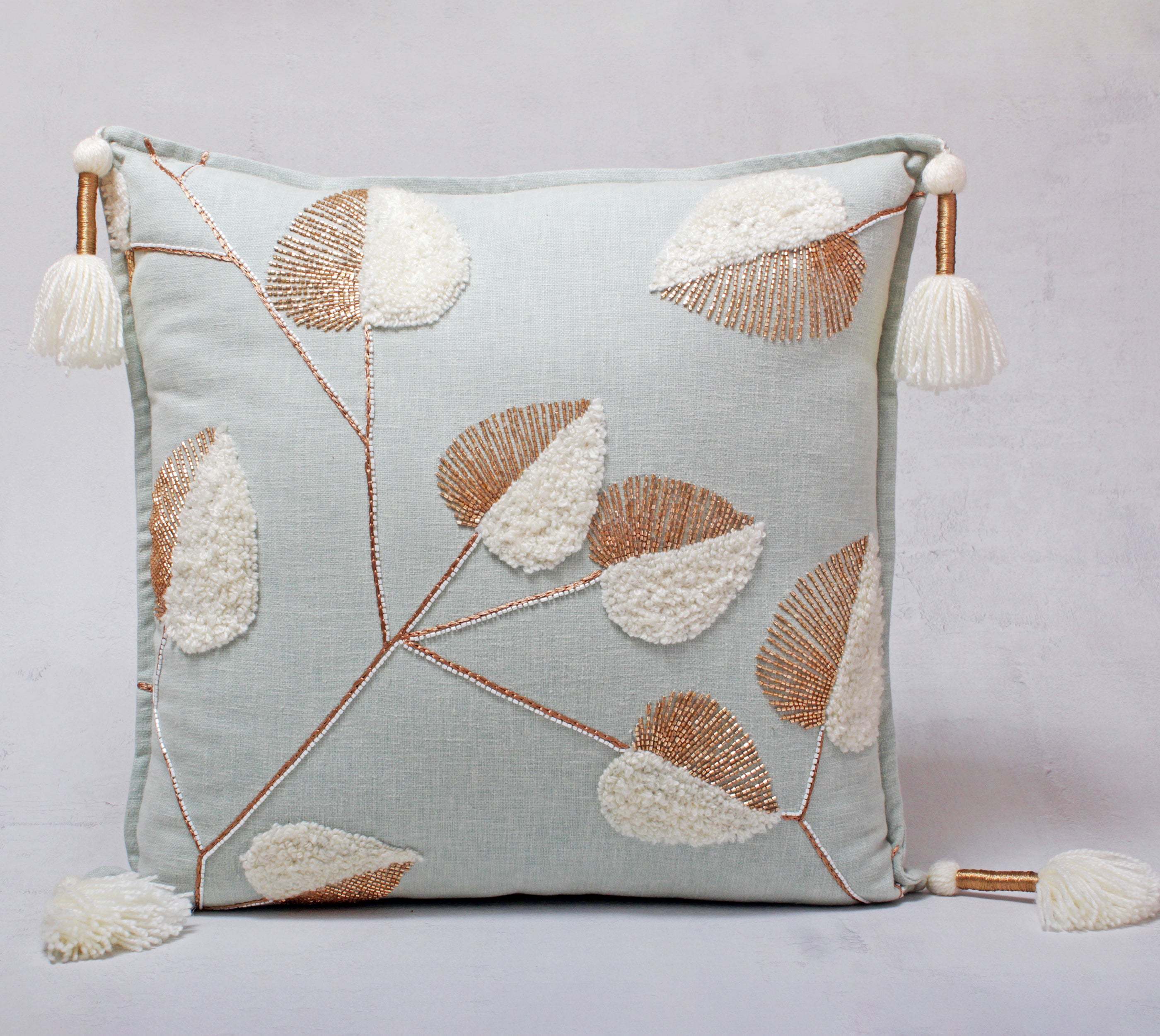 ISABELLA Mint Cotton Cushion Cover