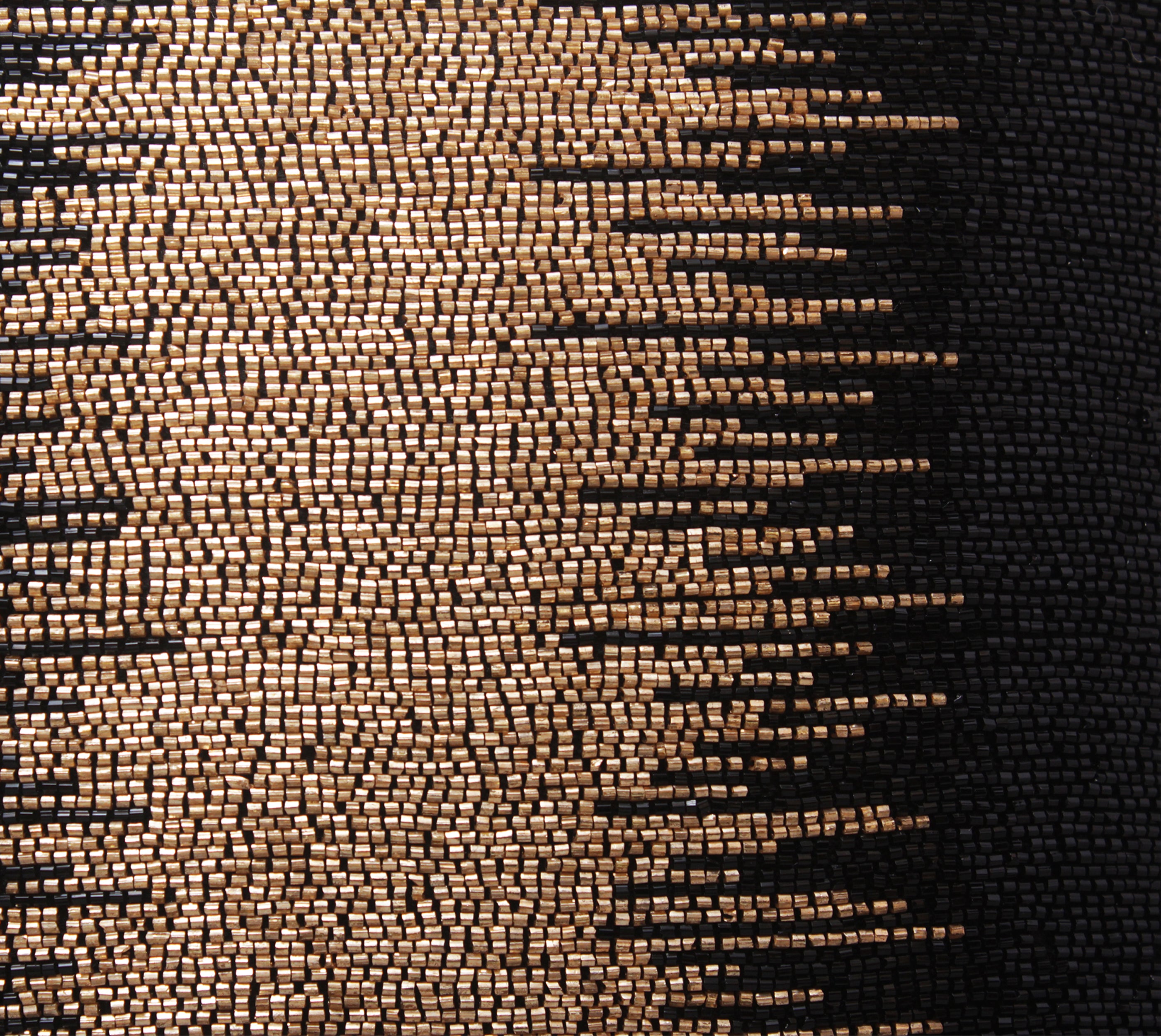 Black & Gold Beaded Cushion Cover