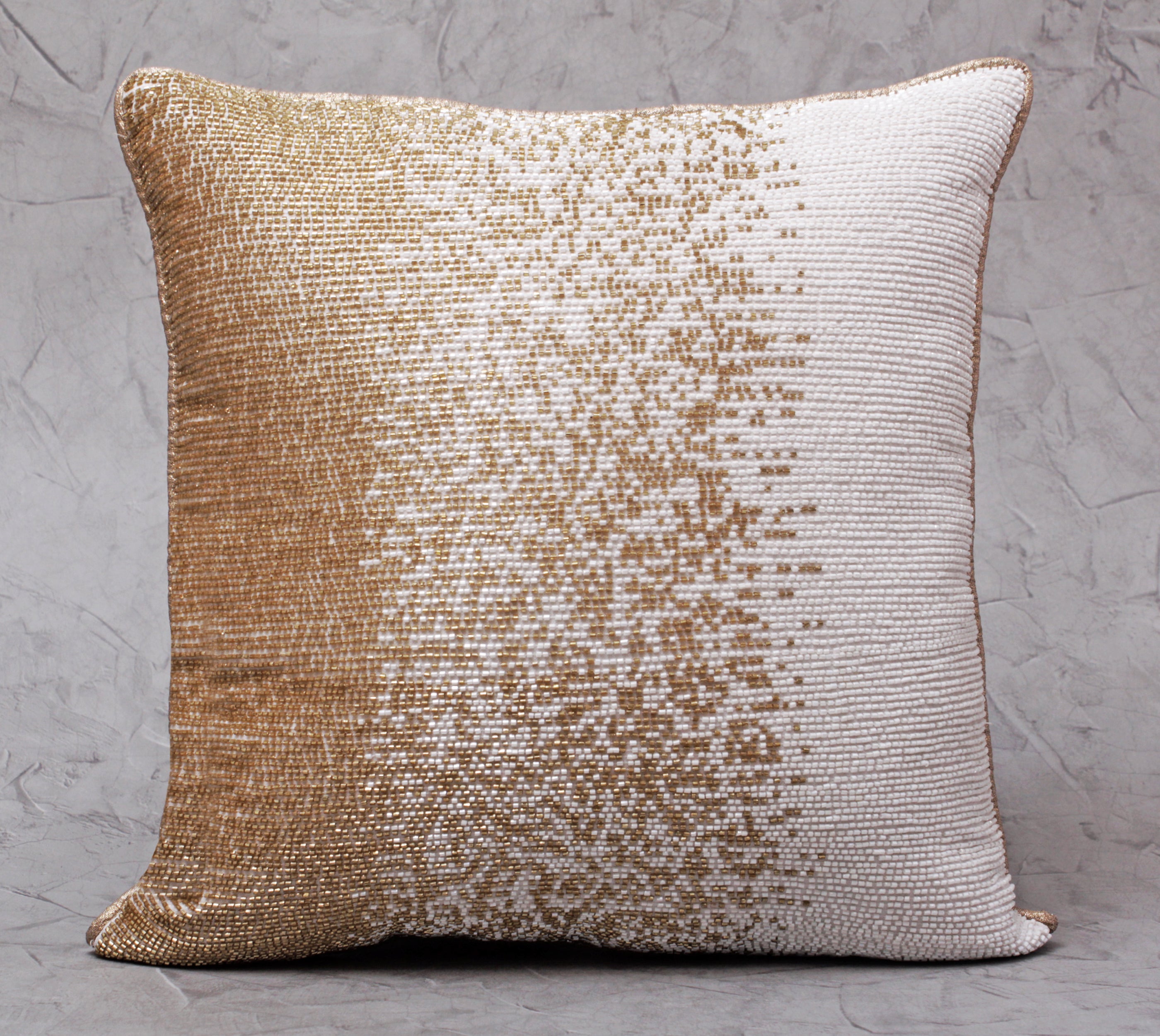 SPRUCE White Gold Beaded Cushion Cover