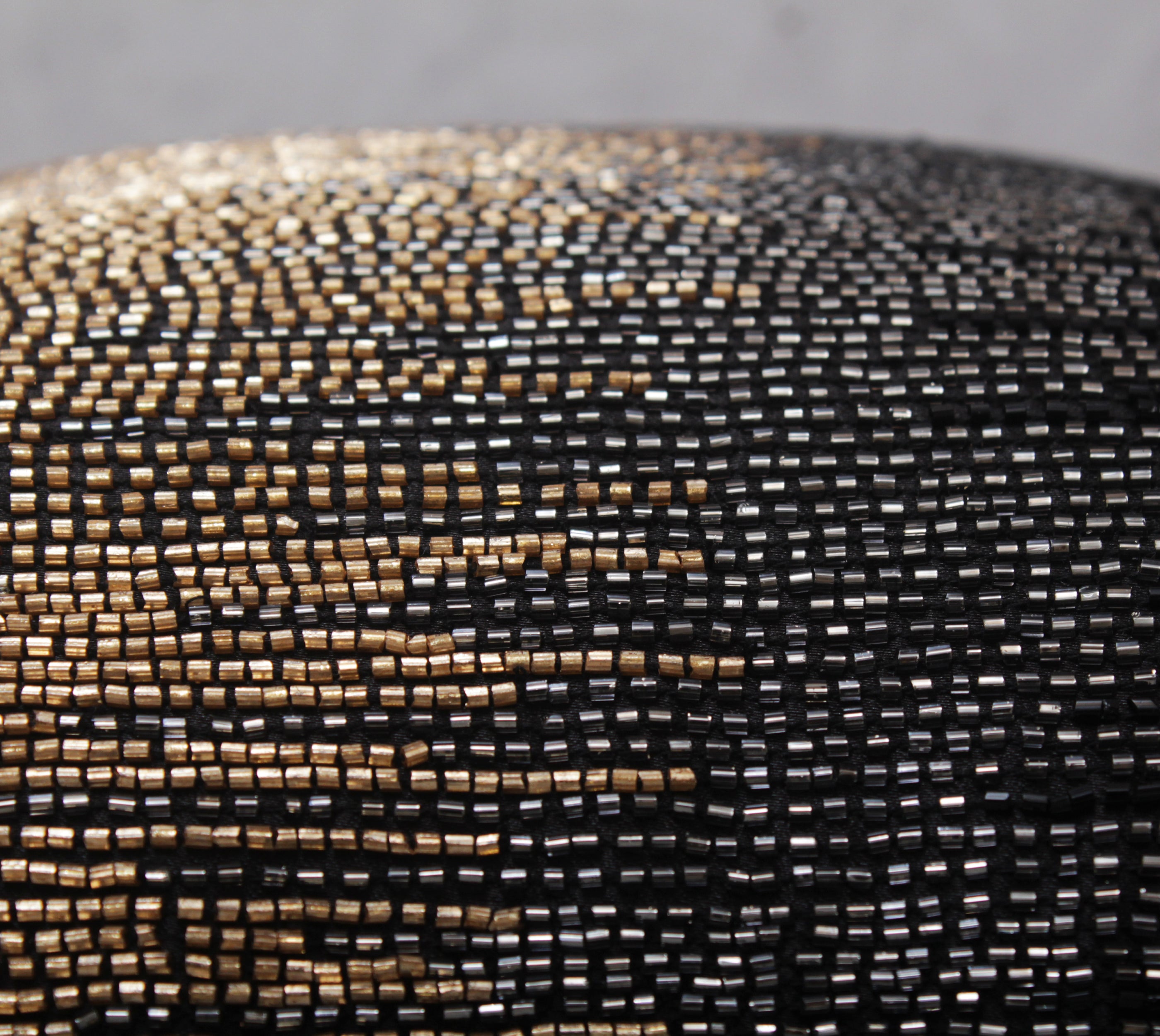 SPRUCE Black Grey Gold Beaded Cushion Cover