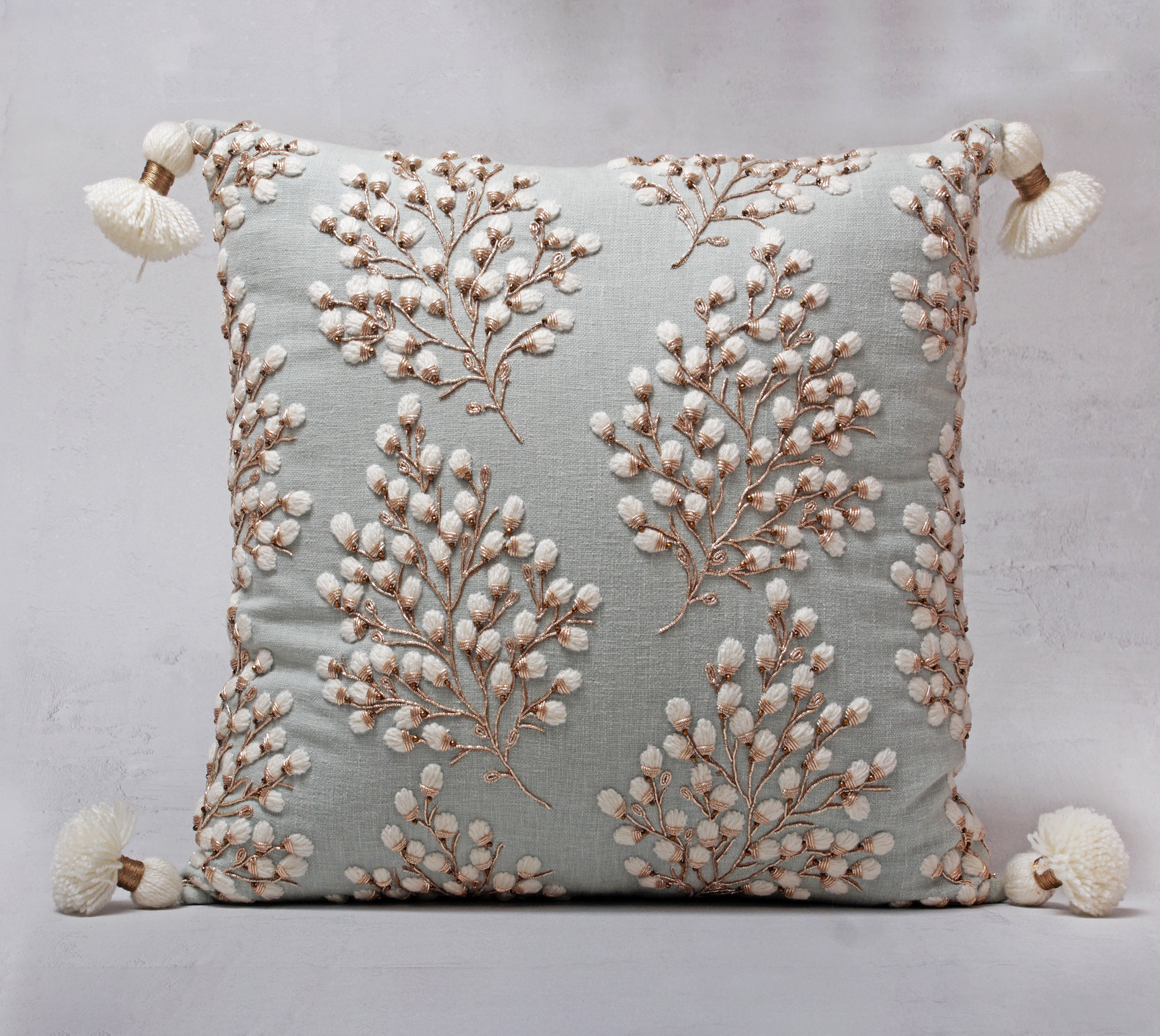 ISABELLA Mint Cotton Cushion Cover