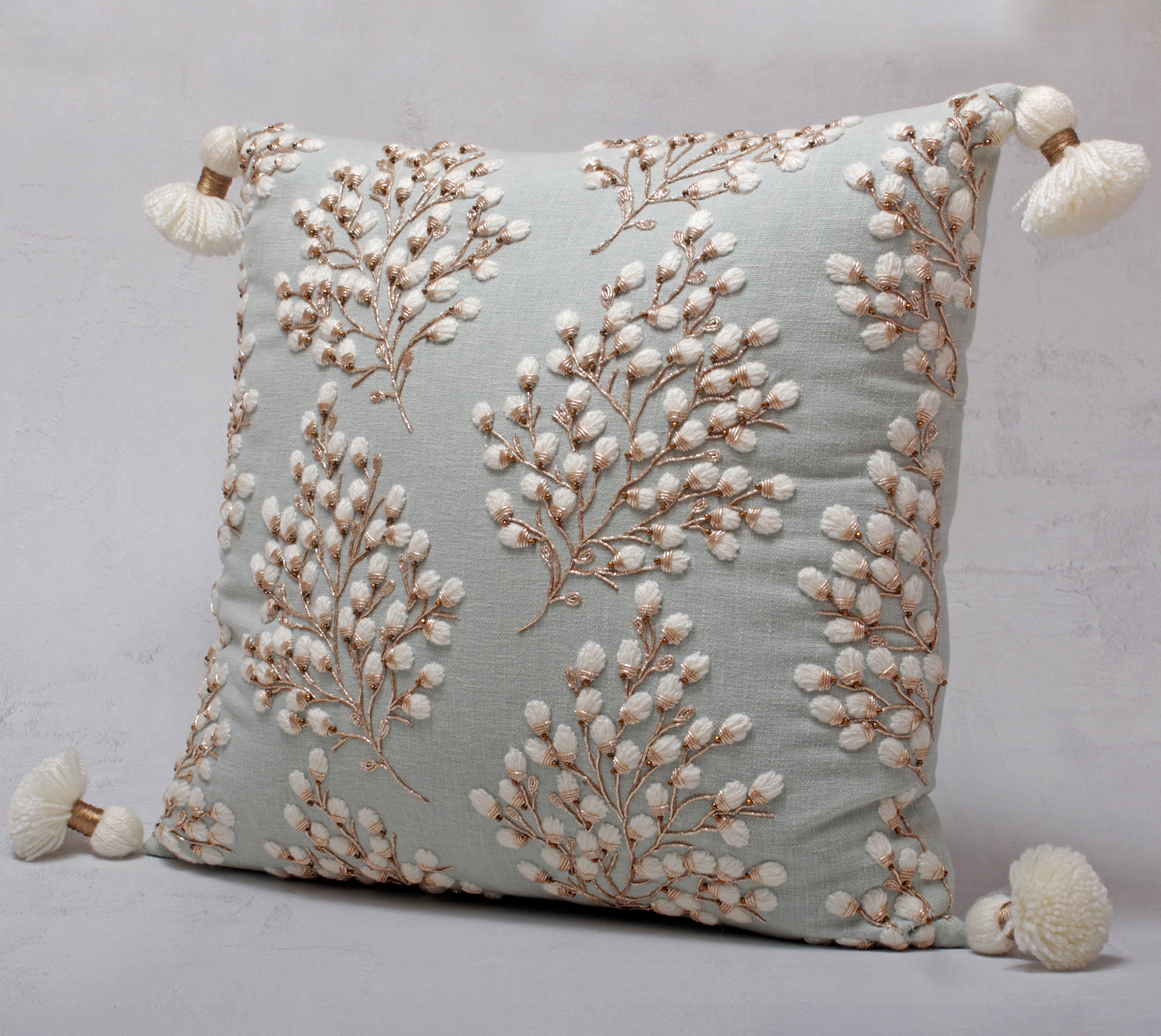 ISABELLA Mint Cotton Cushion Cover